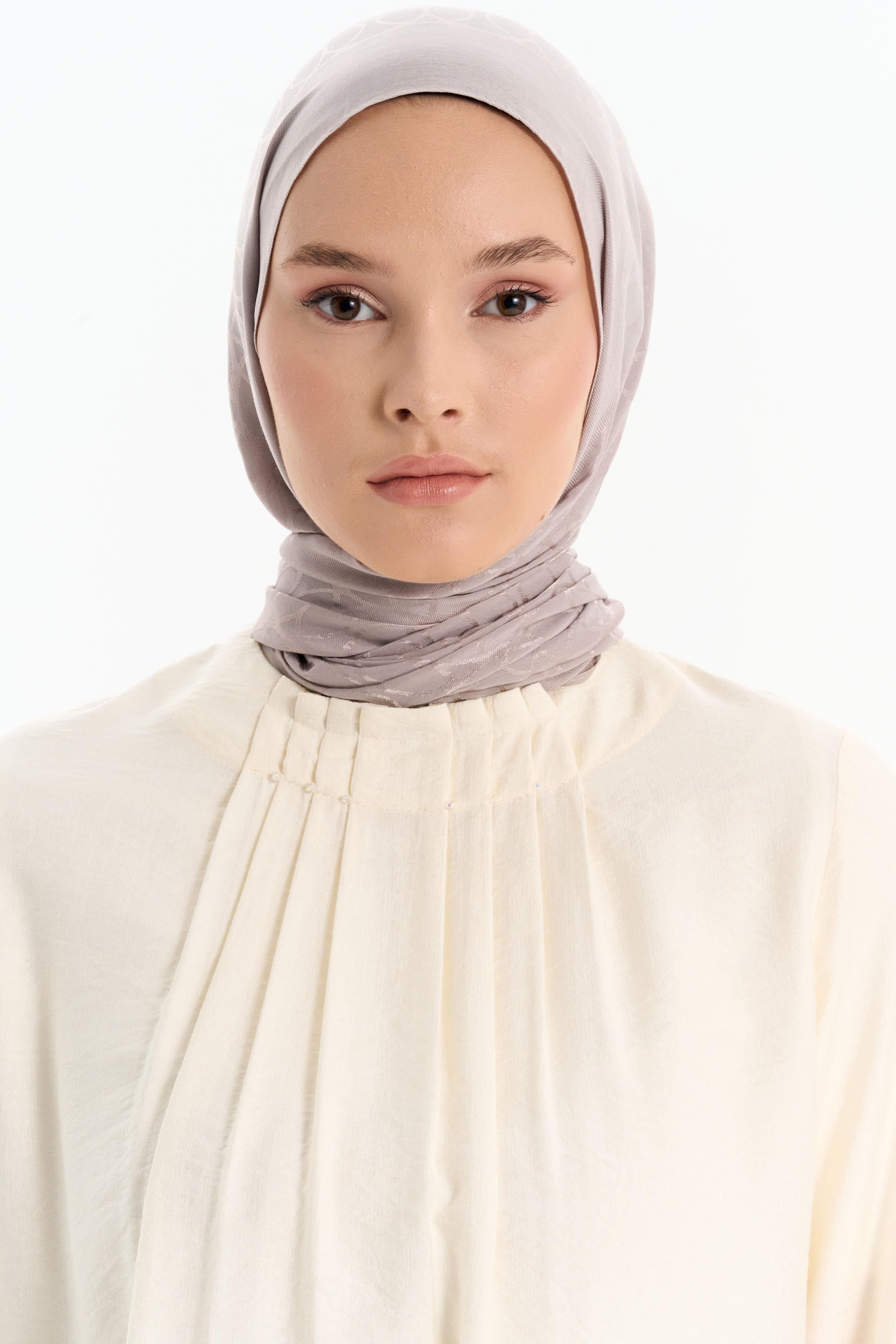 Natural Dairesel Desenli Şal - Taş TUGBA