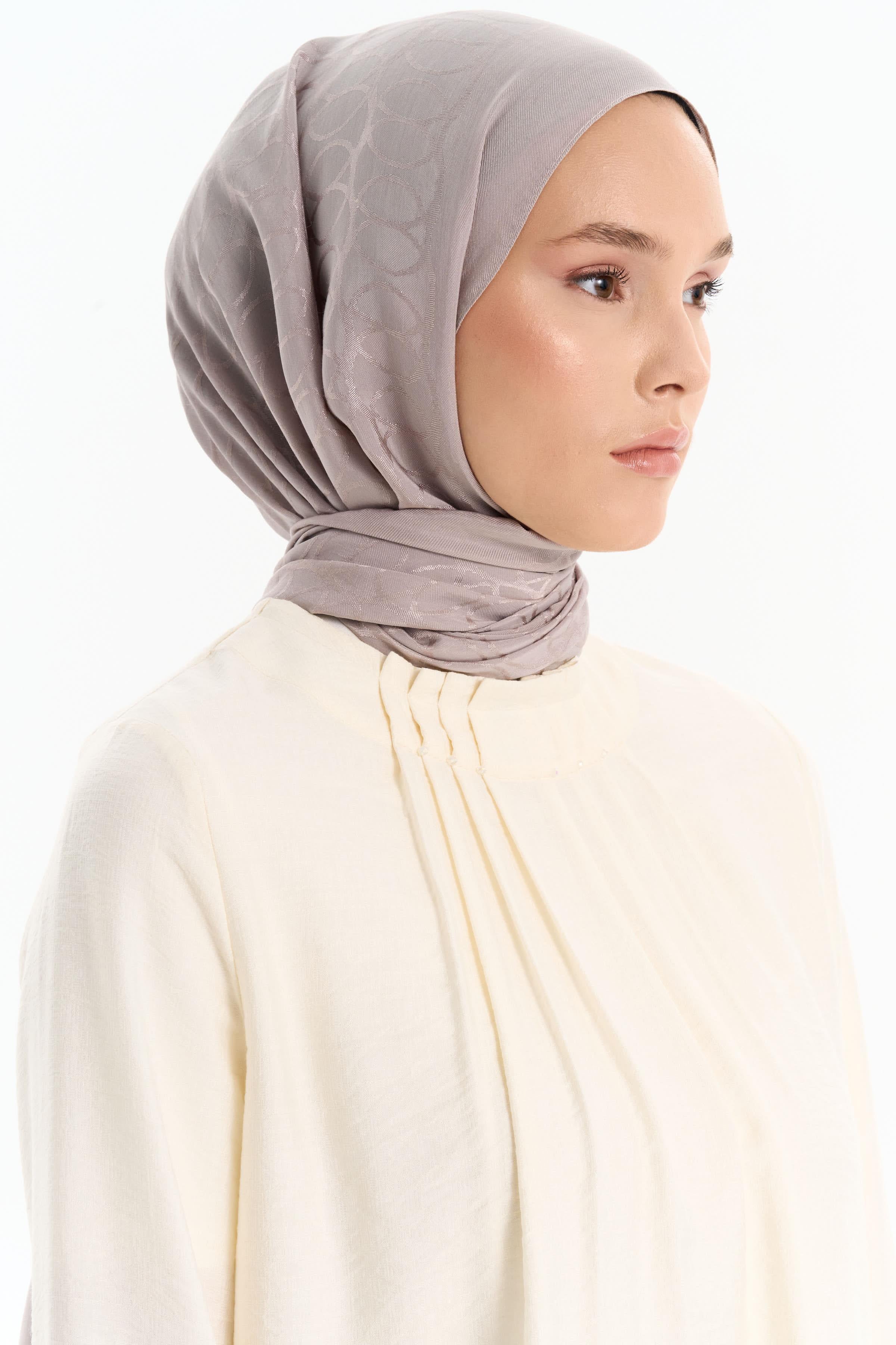 Natural Dairesel Desenli Şal - Taş TUGBA