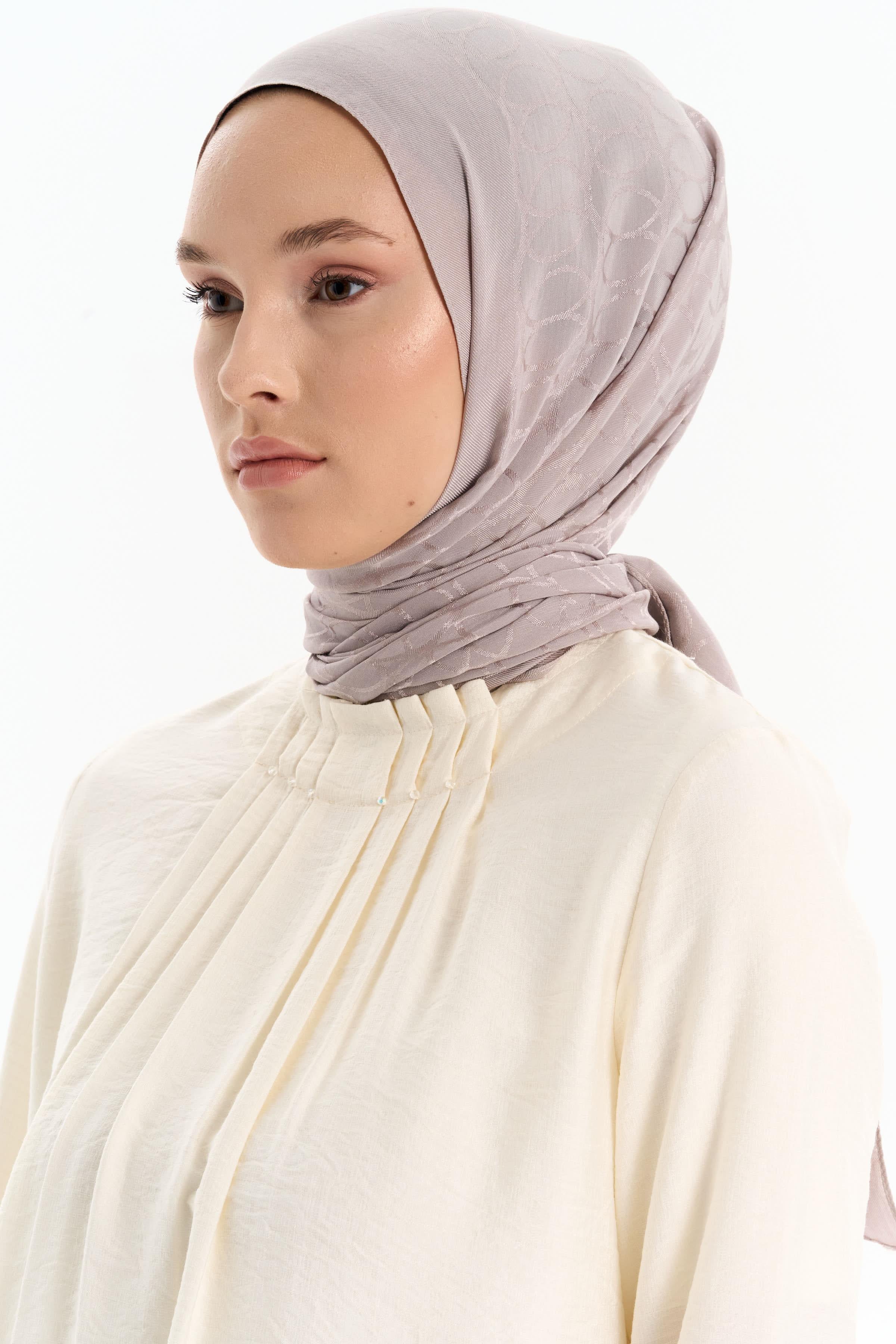 Natural Dairesel Desenli Şal - Taş TUGBA