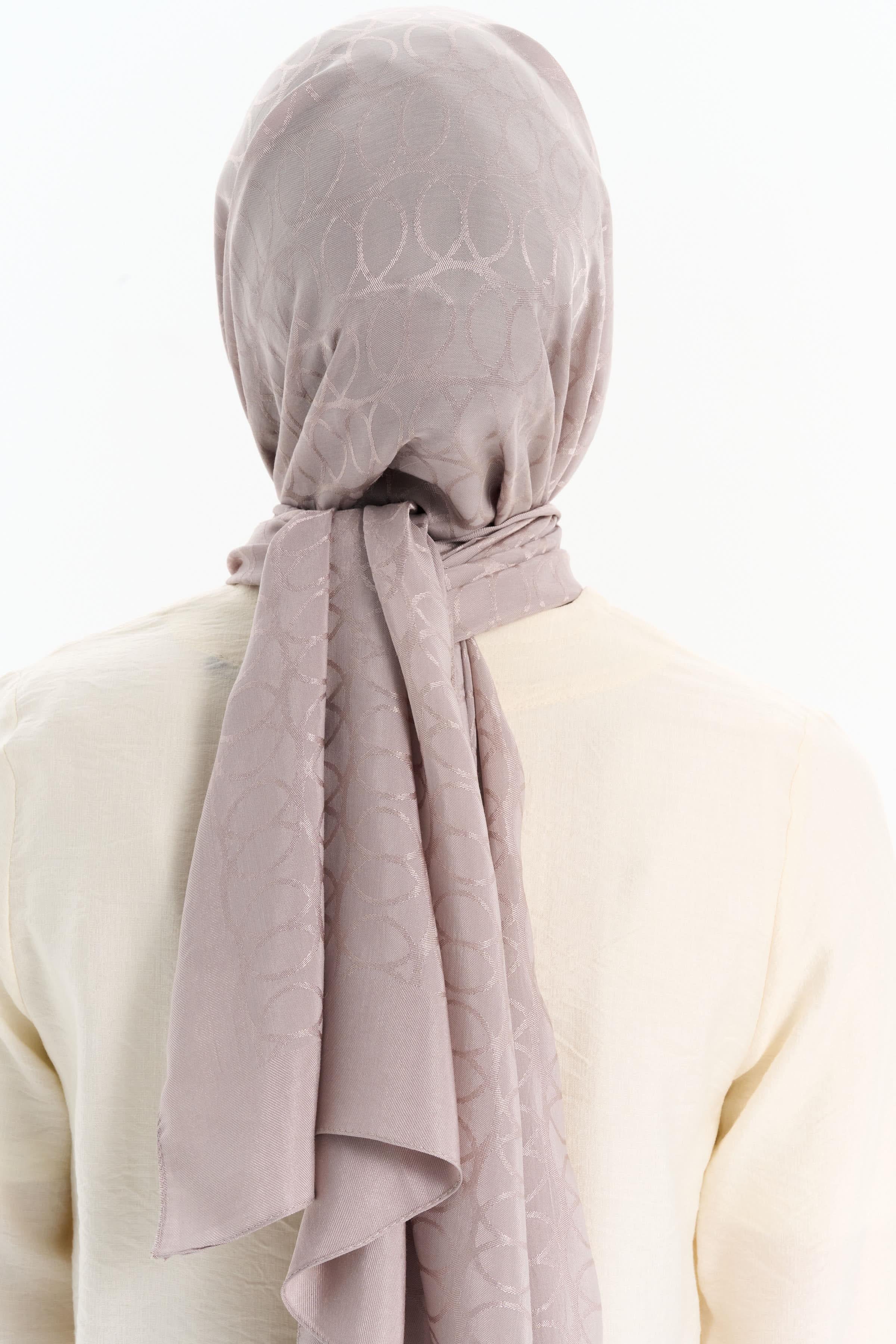 Natural Dairesel Desenli Şal - Taş TUGBA