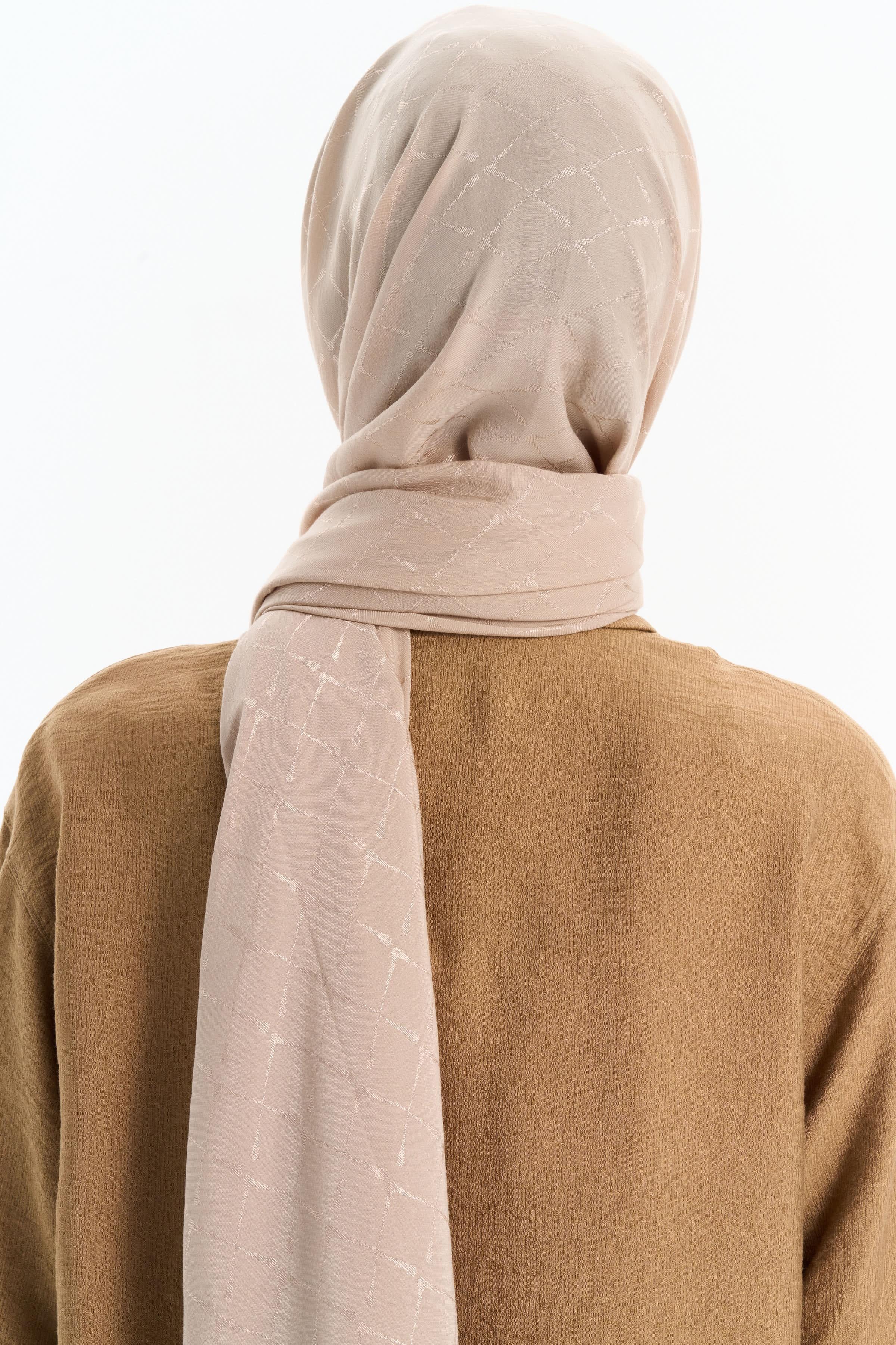 Natural Desenli Şal - Bej TUGBA