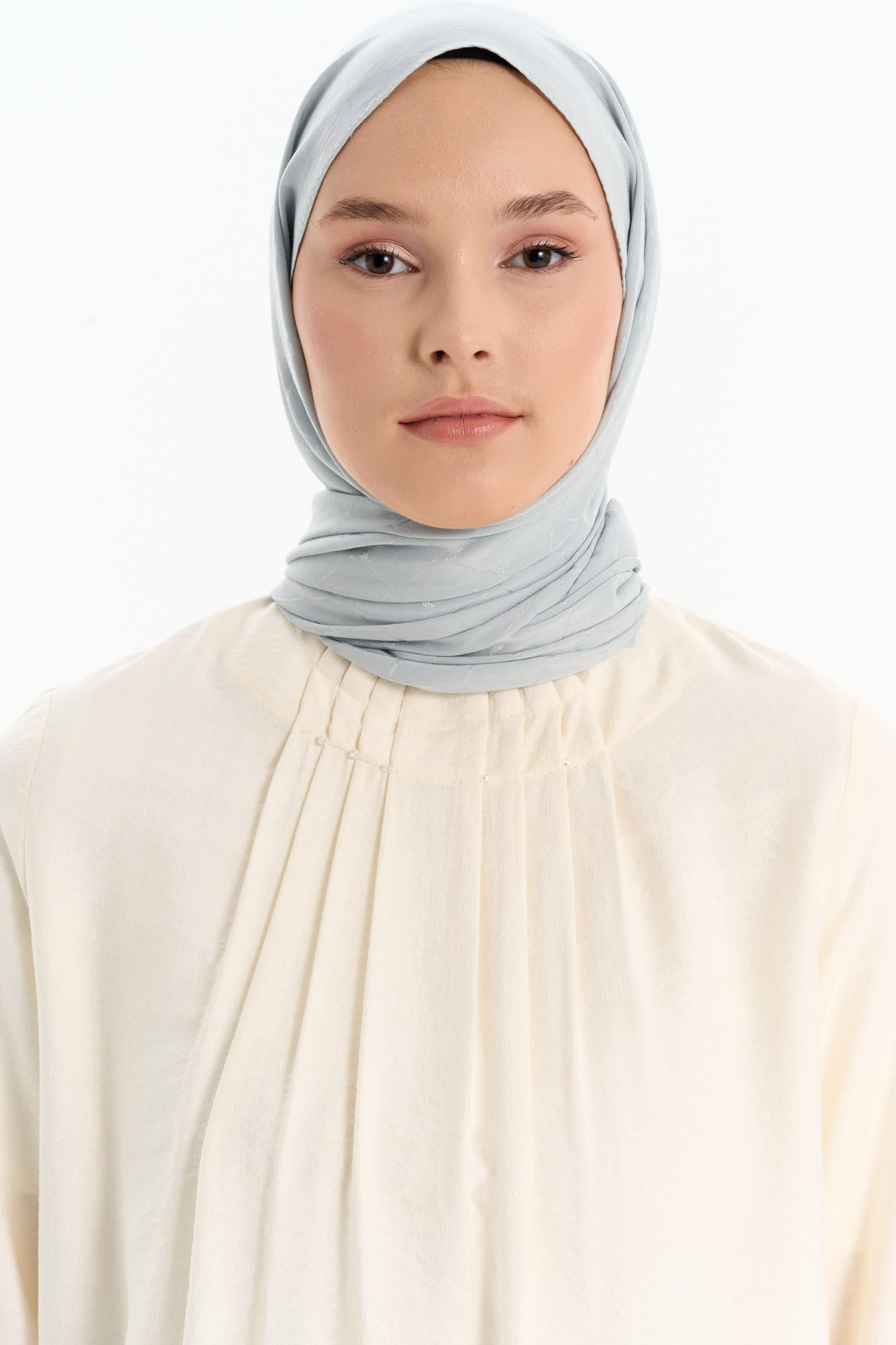 Natural Desenli Şal - Gümüş TUGBA