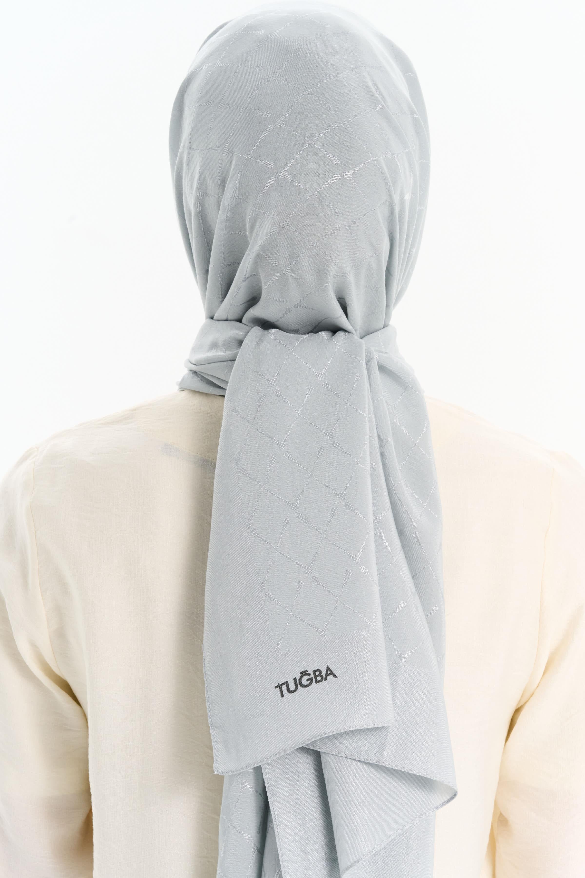 Natural Desenli Şal - Gümüş TUGBA