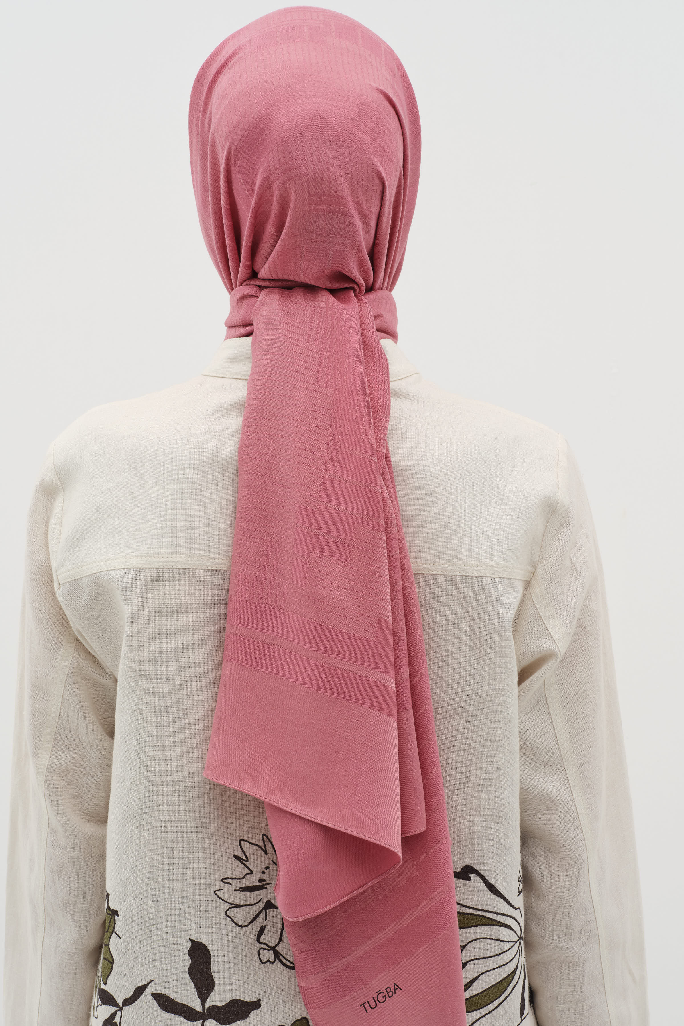 Natural Geometrik Desen Şal - Gül Kurusu TUGBA