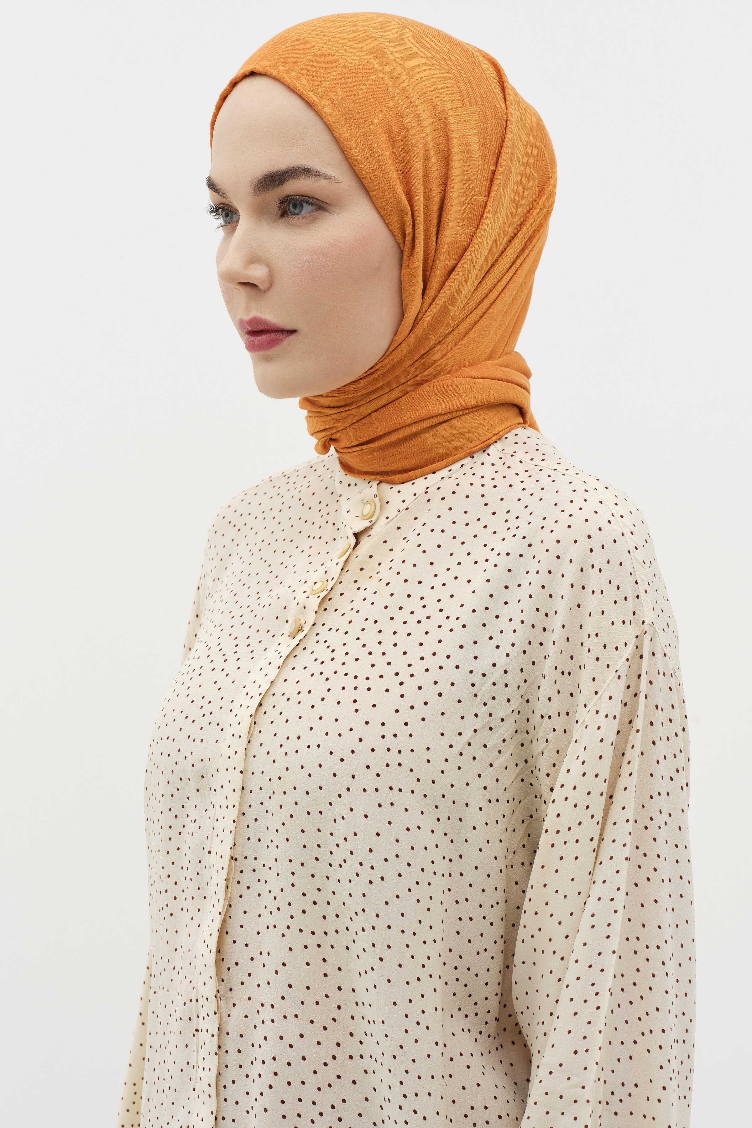 Natural Geometrik Desen Şal - Taba TUĞBA