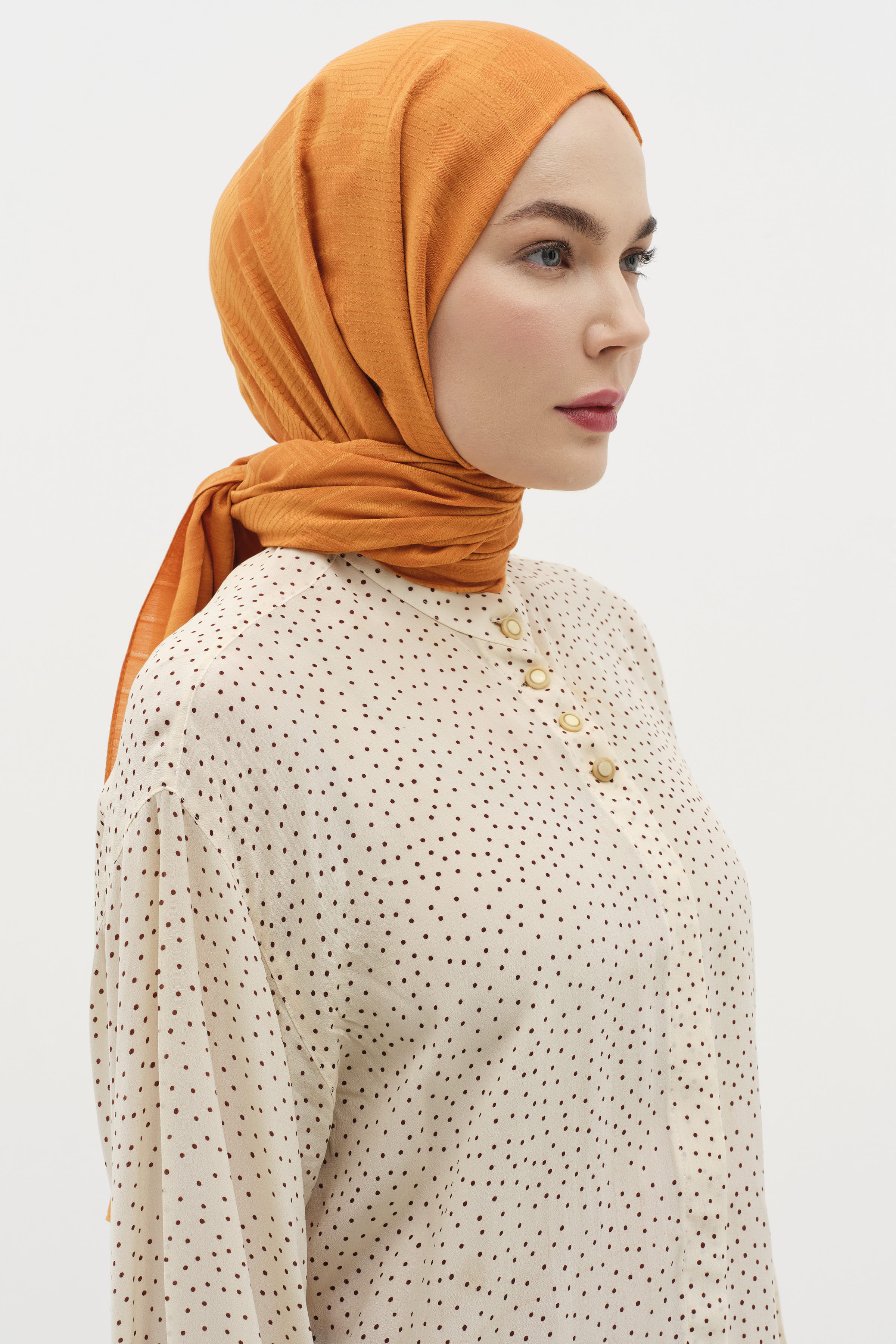 Natural Geometrik Desen Şal - Taba TUĞBA