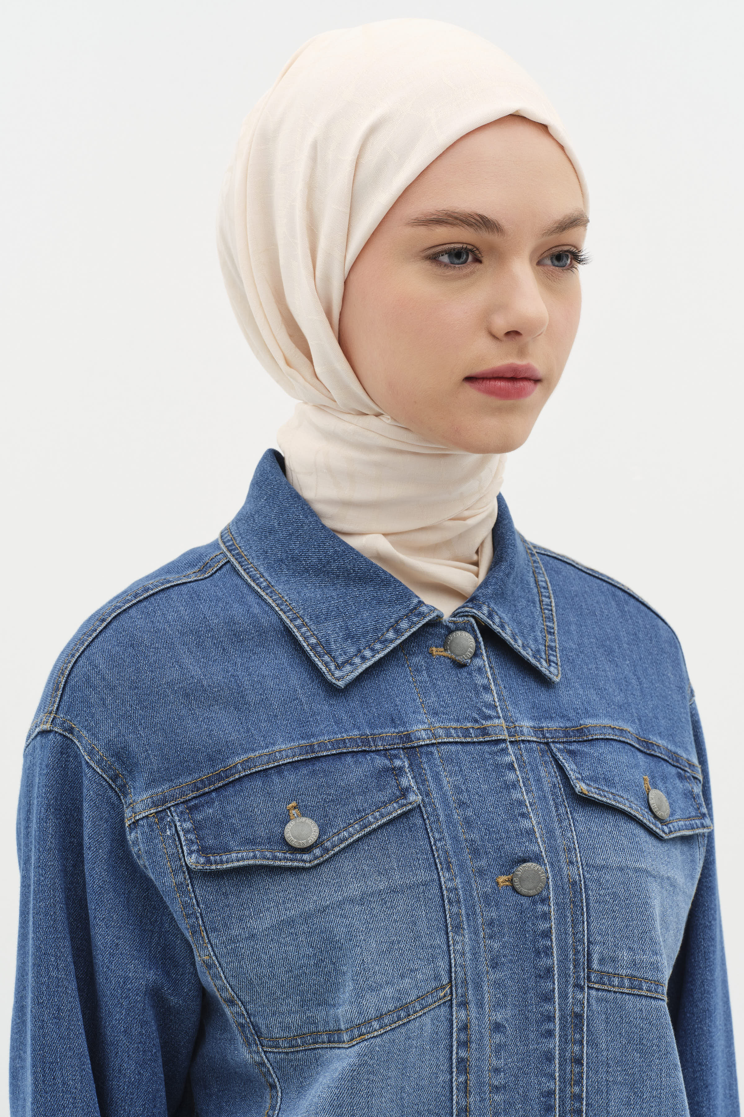 Natural Karışık Desen Şal - Bej TUĞBA