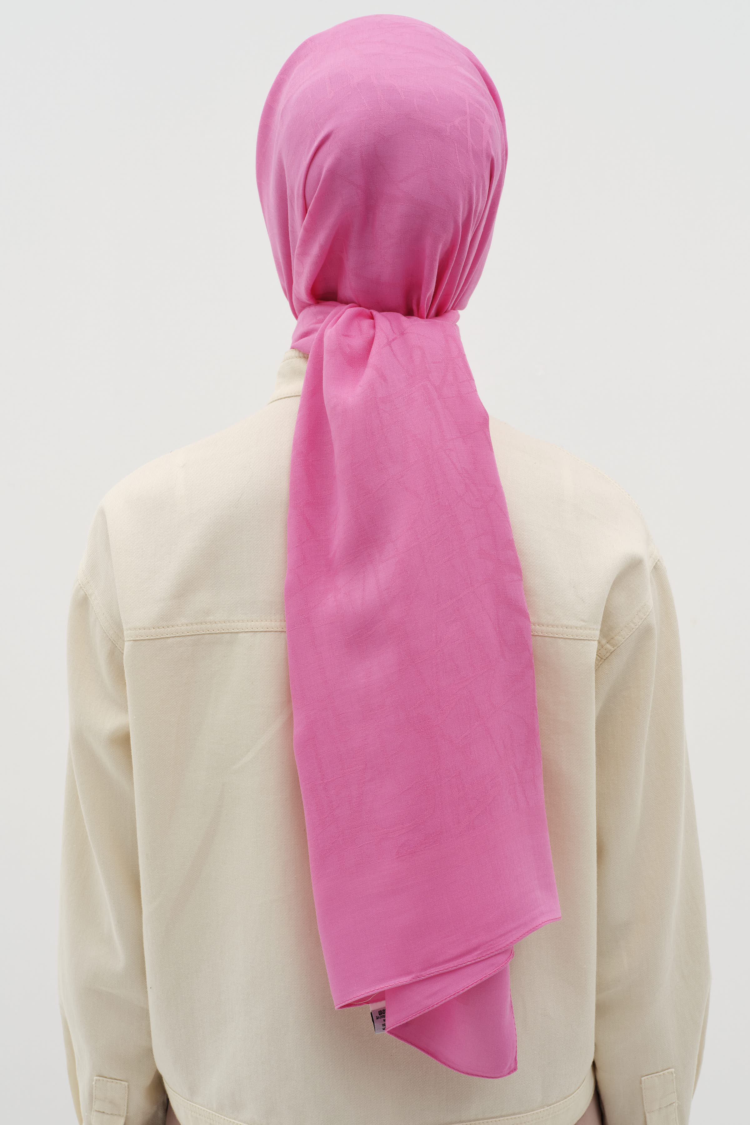 Natural Karışık Desen Şal - Fuşya TUGBA