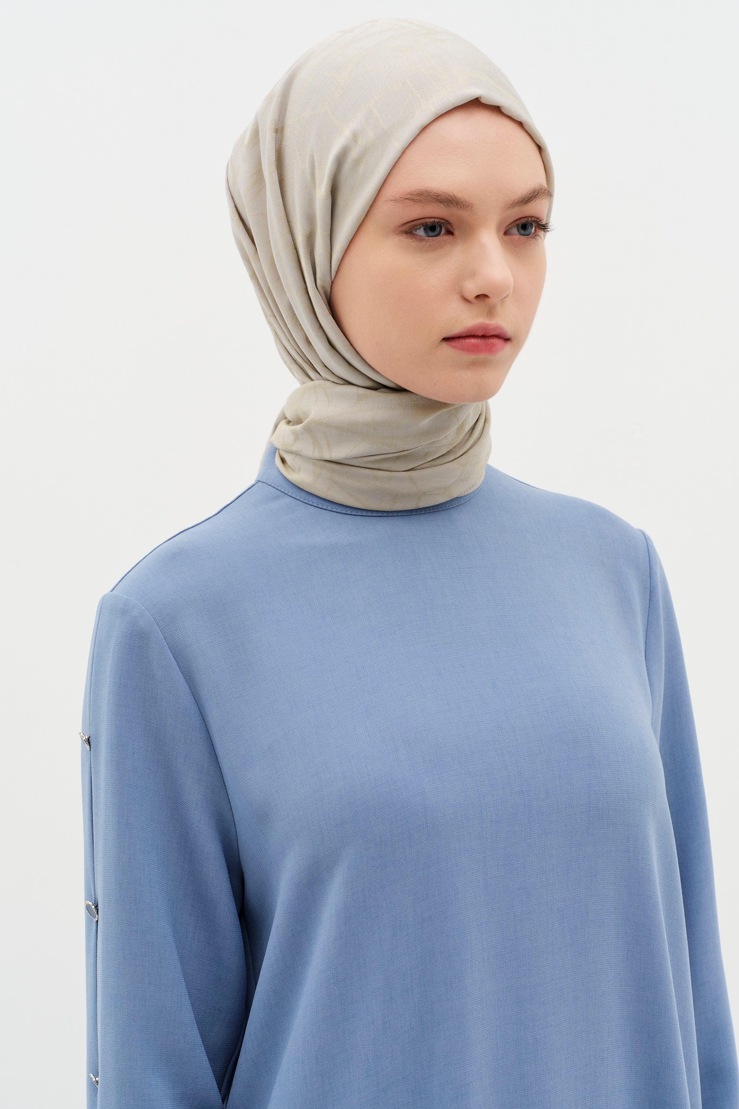 Natural Karışık Desen Şal - Haki TUGBA