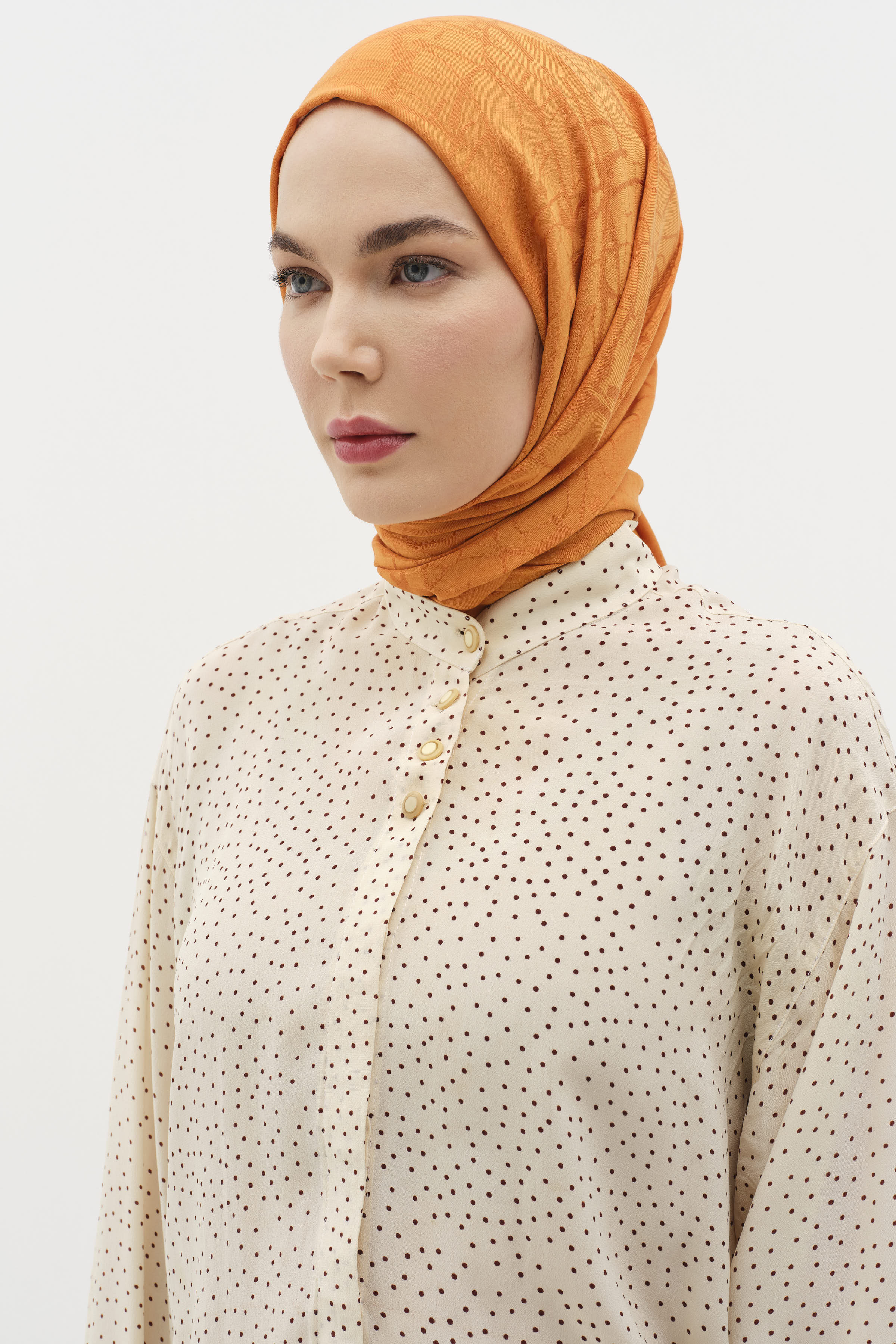 Natural Karışık Desen Şal - Taba TUGBA