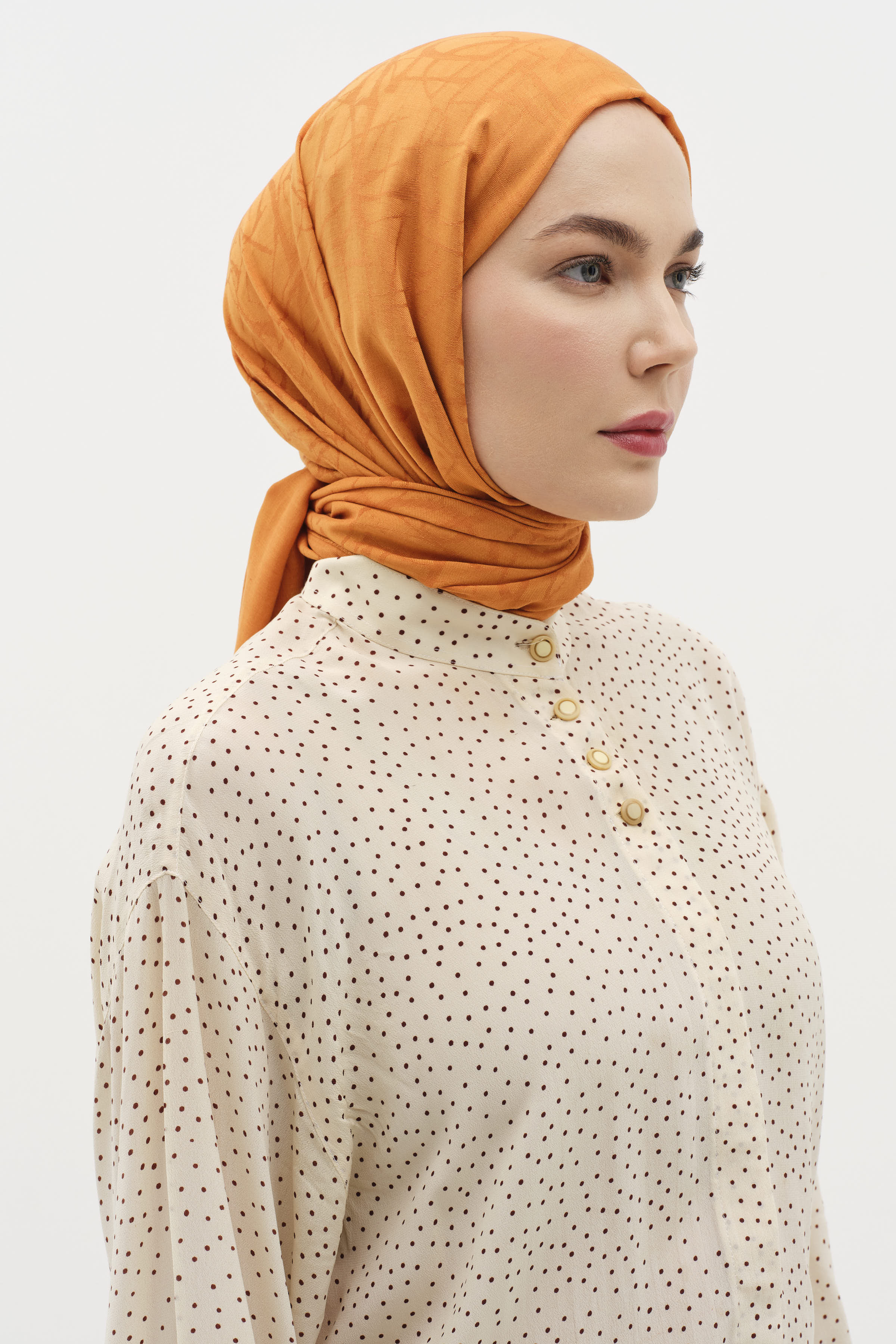 Natural Karışık Desen Şal - Taba TUGBA