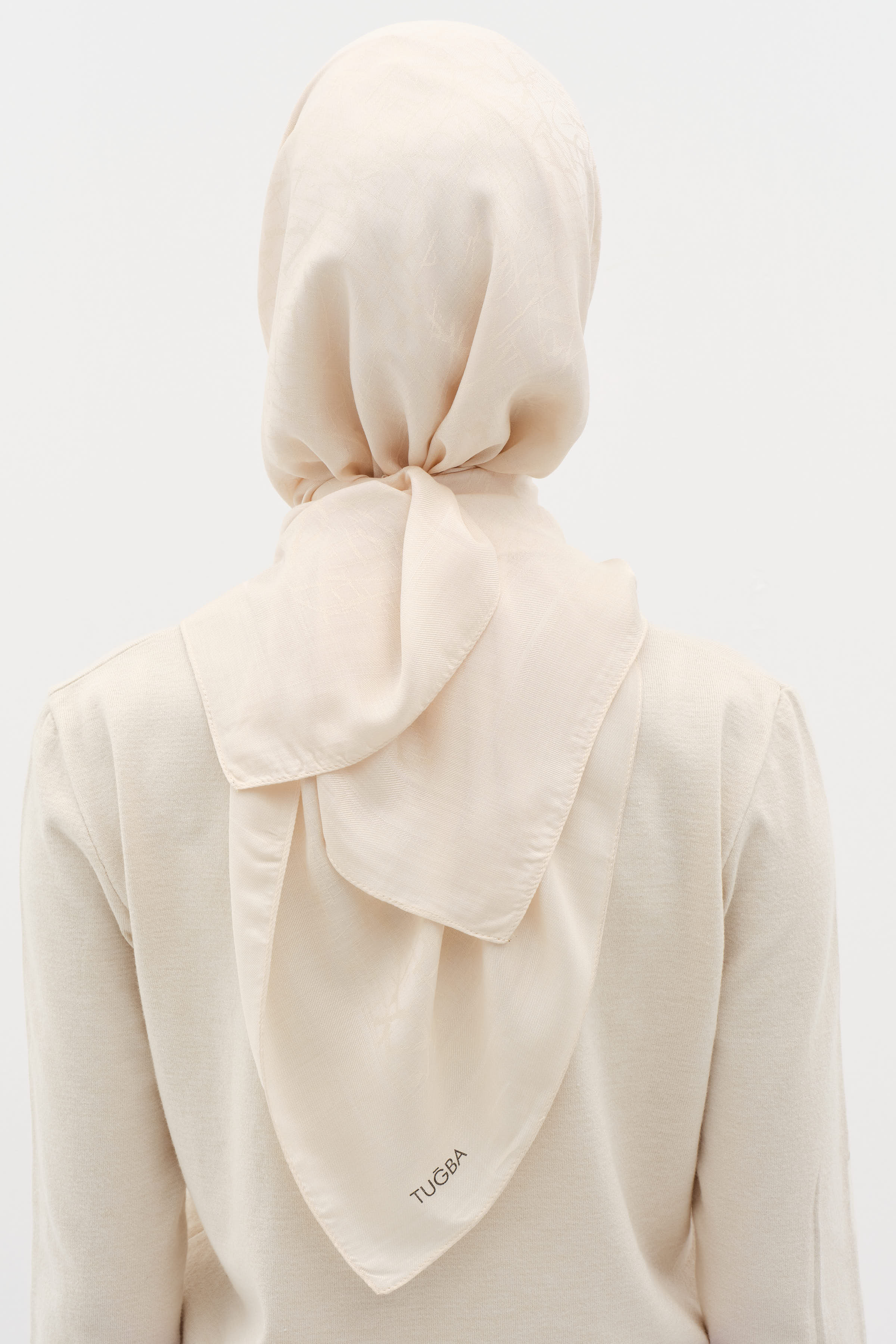 Natural Karışık Desenli Eşarp - Bej TUGBA