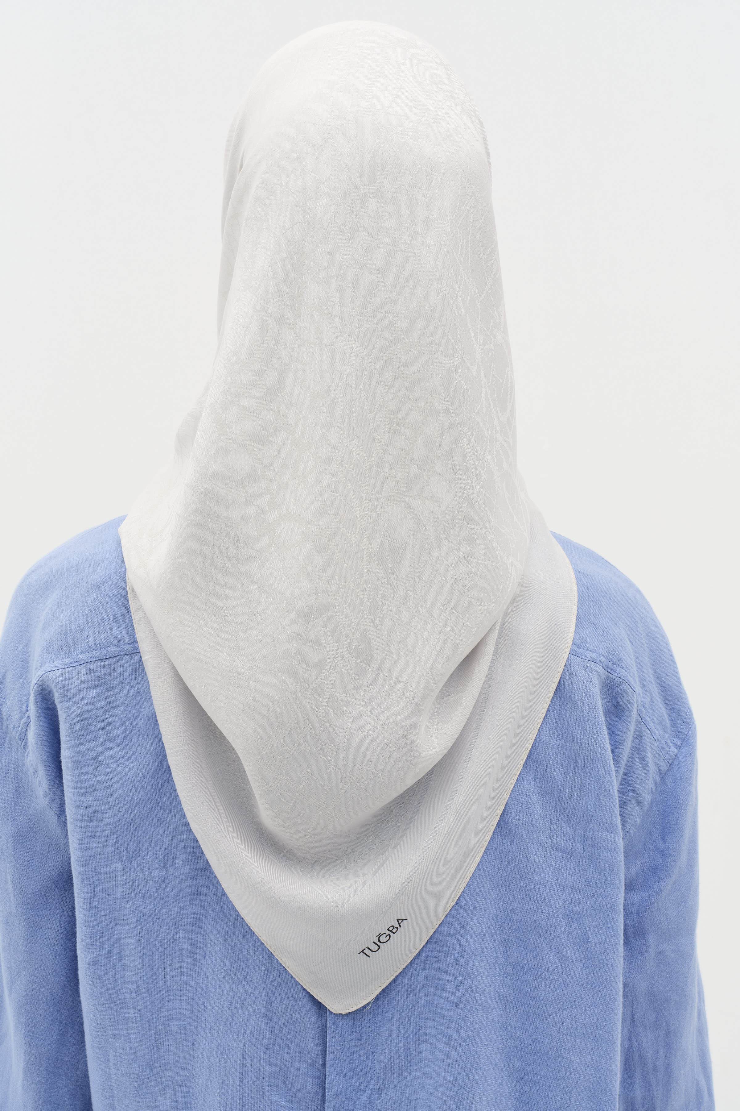 Natural Karışık Desenli Eşarp - Gri TUGBA