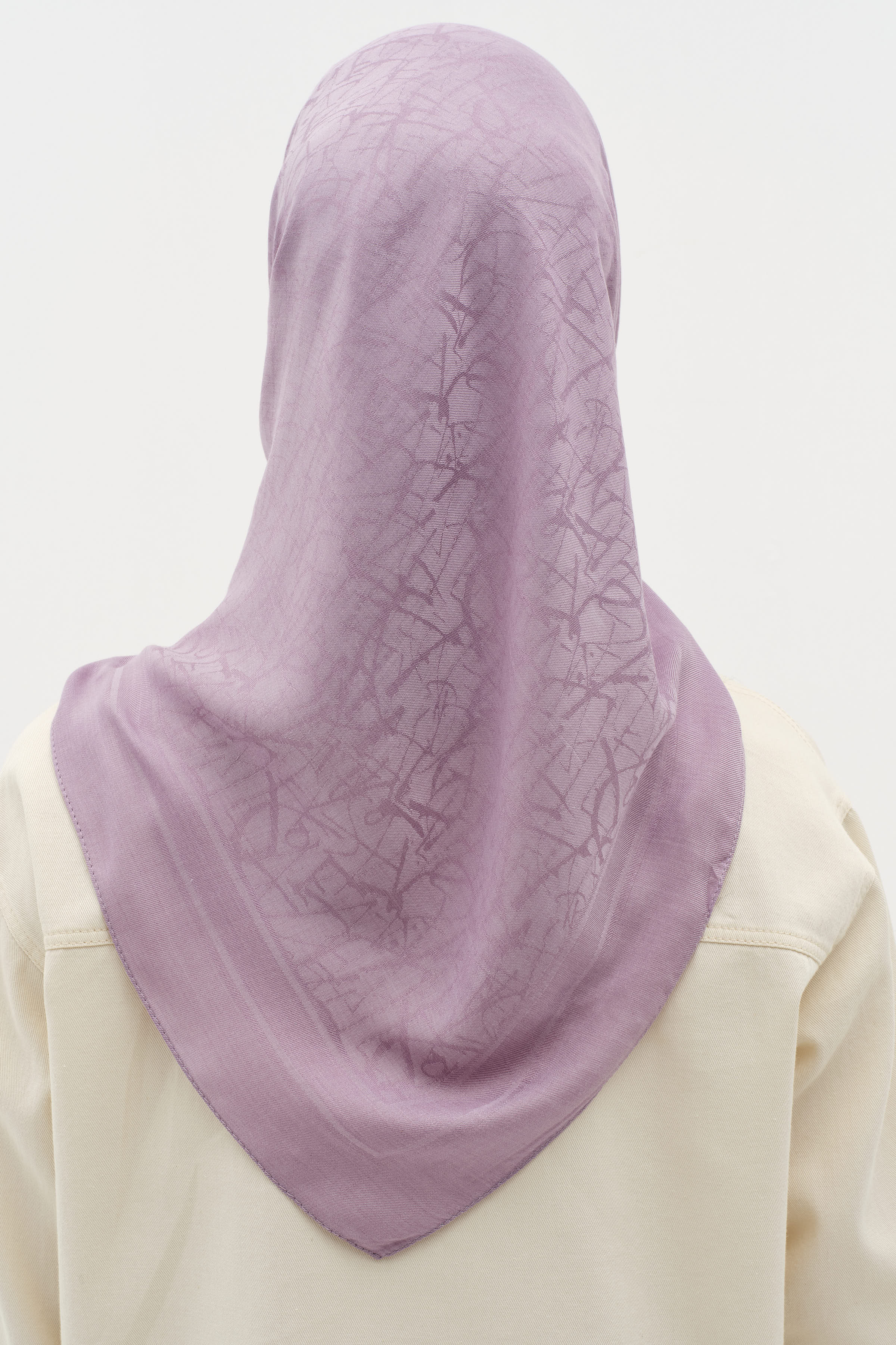 Natural Karışık Desenli Eşarp - Mor TUGBA