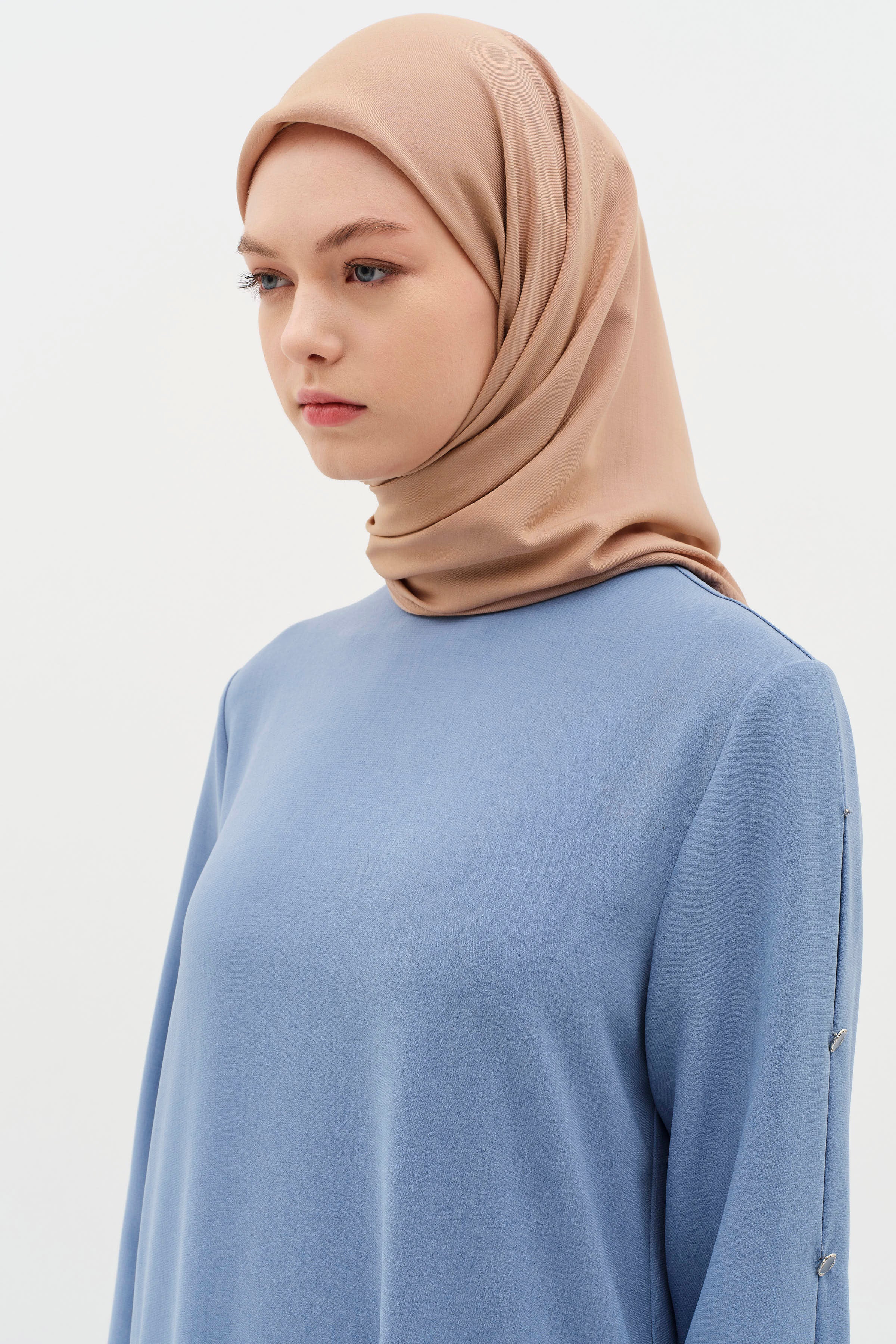 Natural Kenar Detaylı Eşarp - Açık Kahve TUGBA