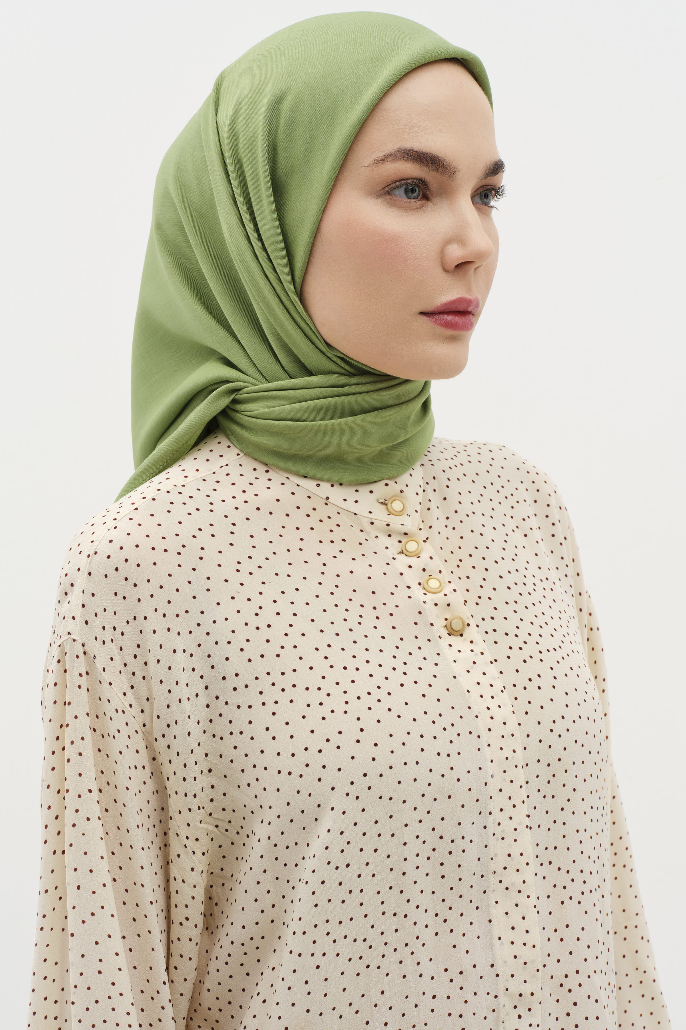 Natural Kenar Detaylı Eşarp - Göl Yeşili TUGBA