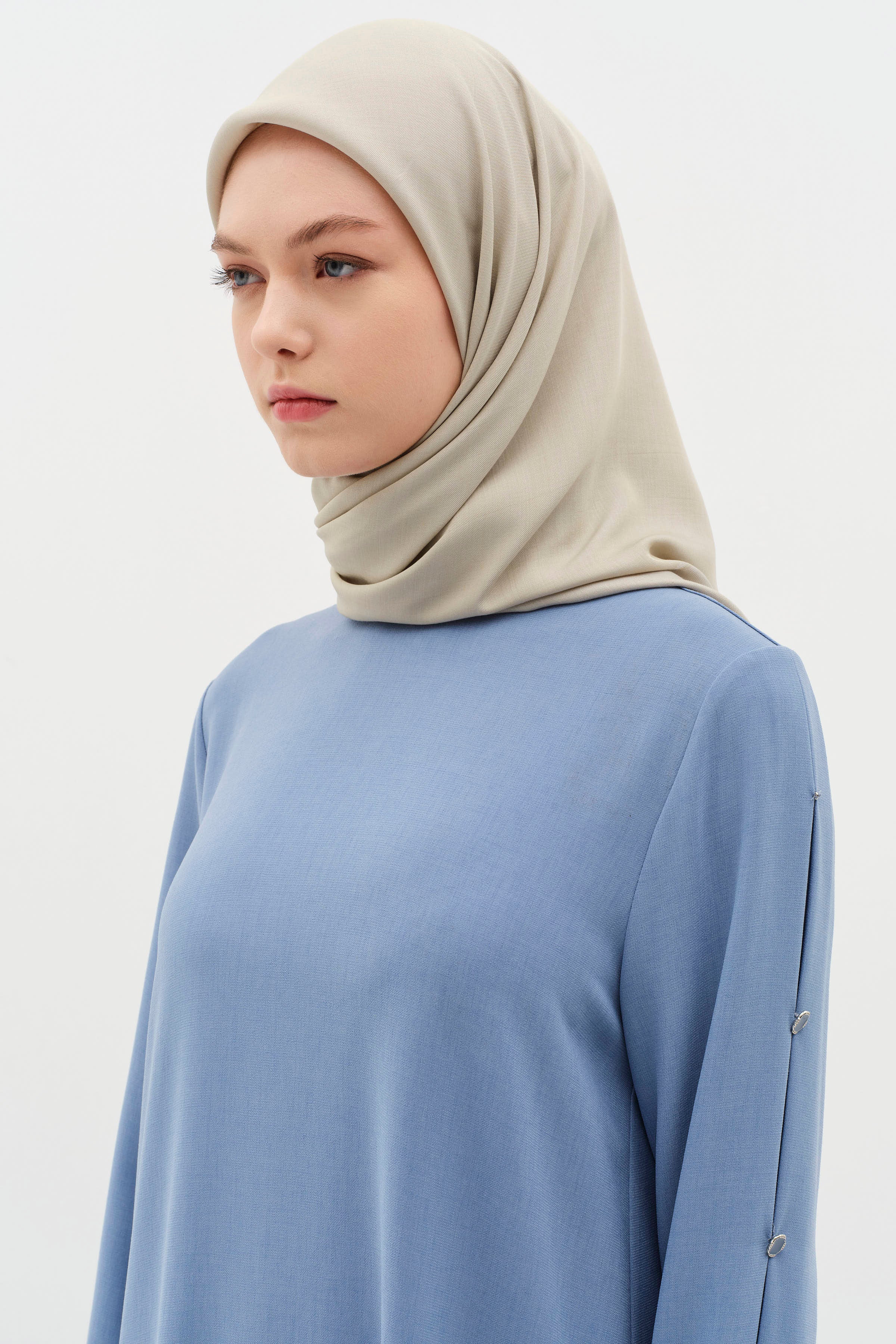 Natural Kenar Detaylı Eşarp - Haki TUGBA