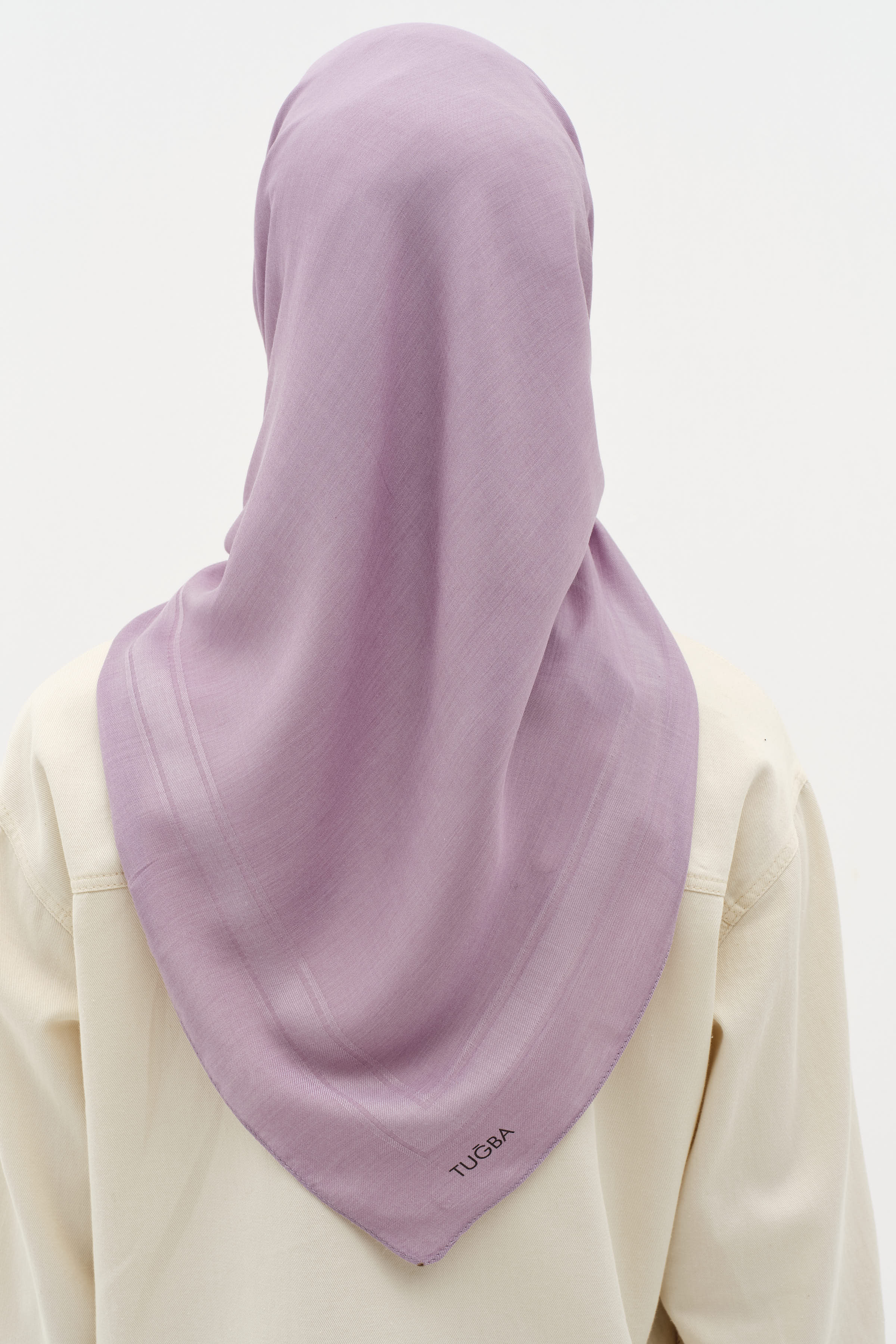 Natural Kenar Detaylı Eşarp - Mor TUGBA