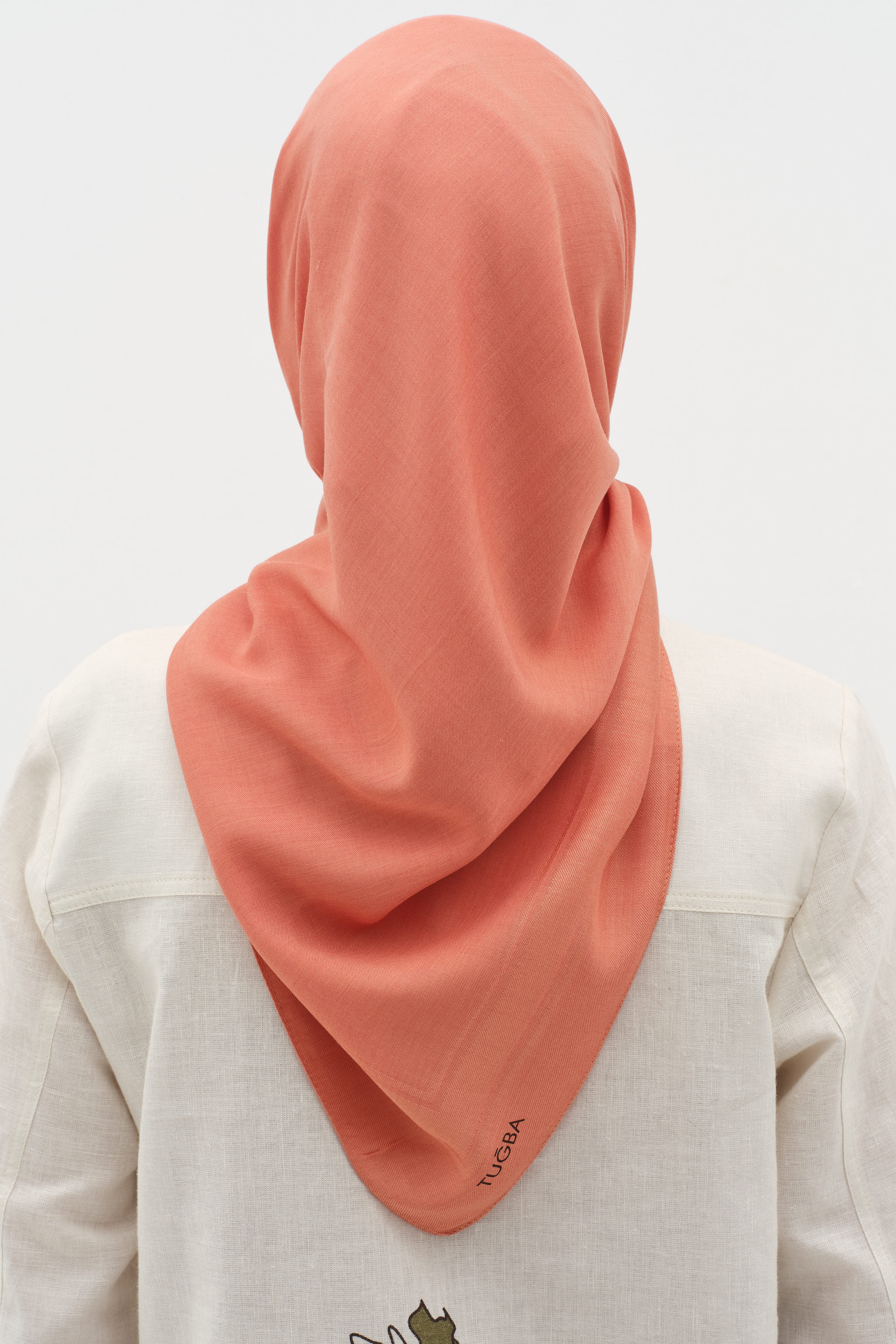 Natural Kenar Detaylı Eşarp - Oranj TUGBA