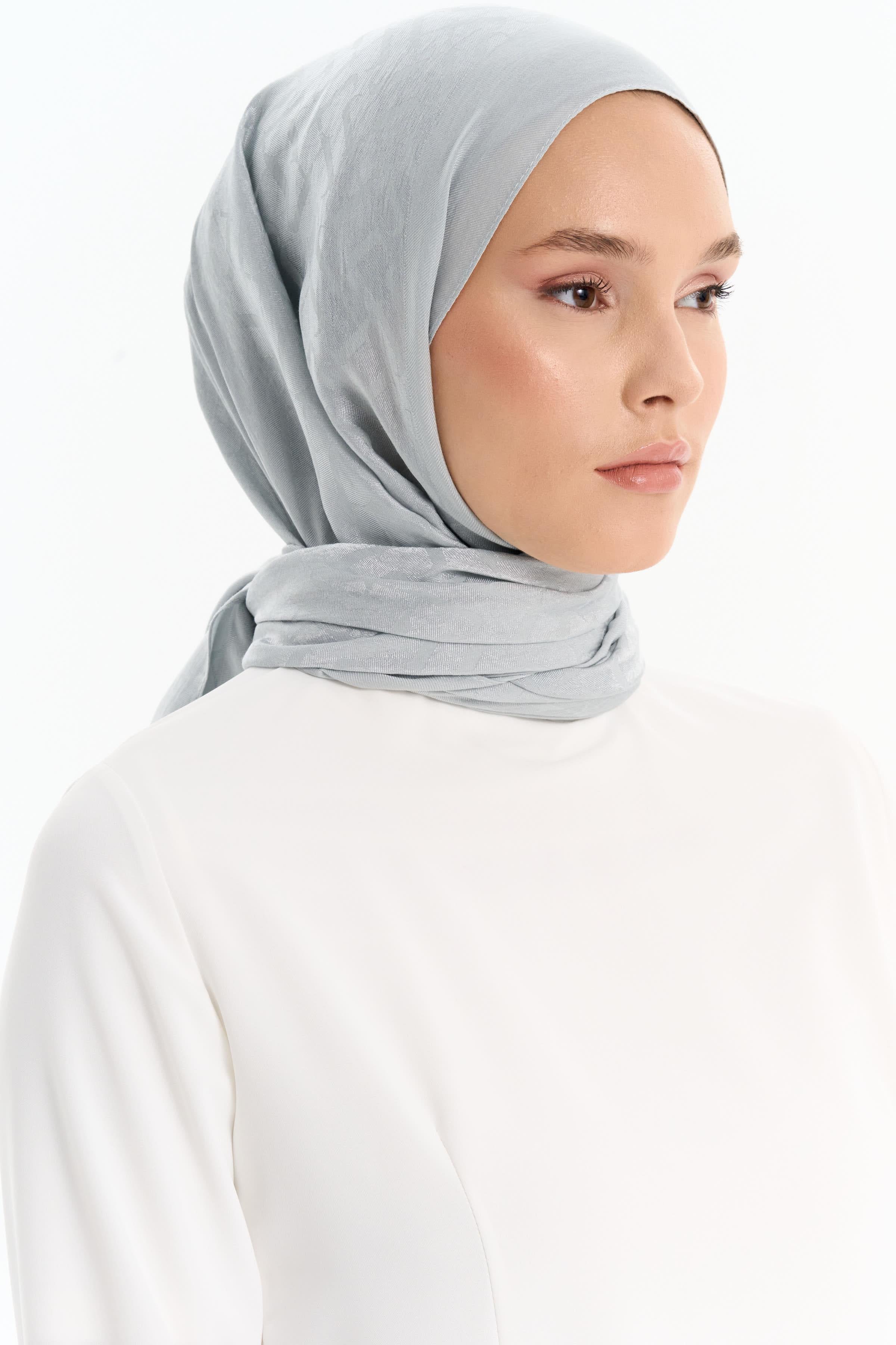 Natural T Desen Şal - Gümüş TUGBA