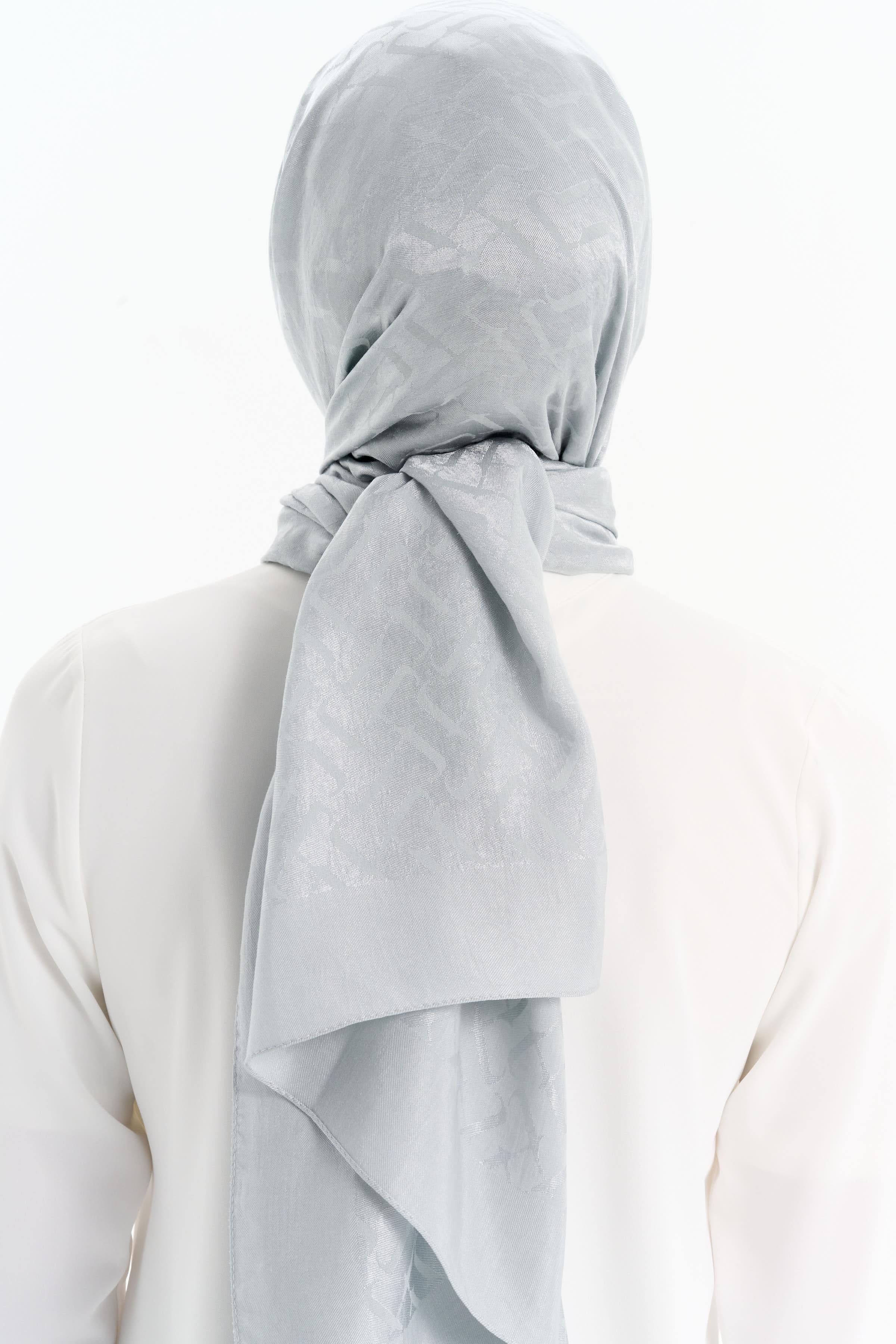 Natural T Desen Şal - Gümüş TUGBA