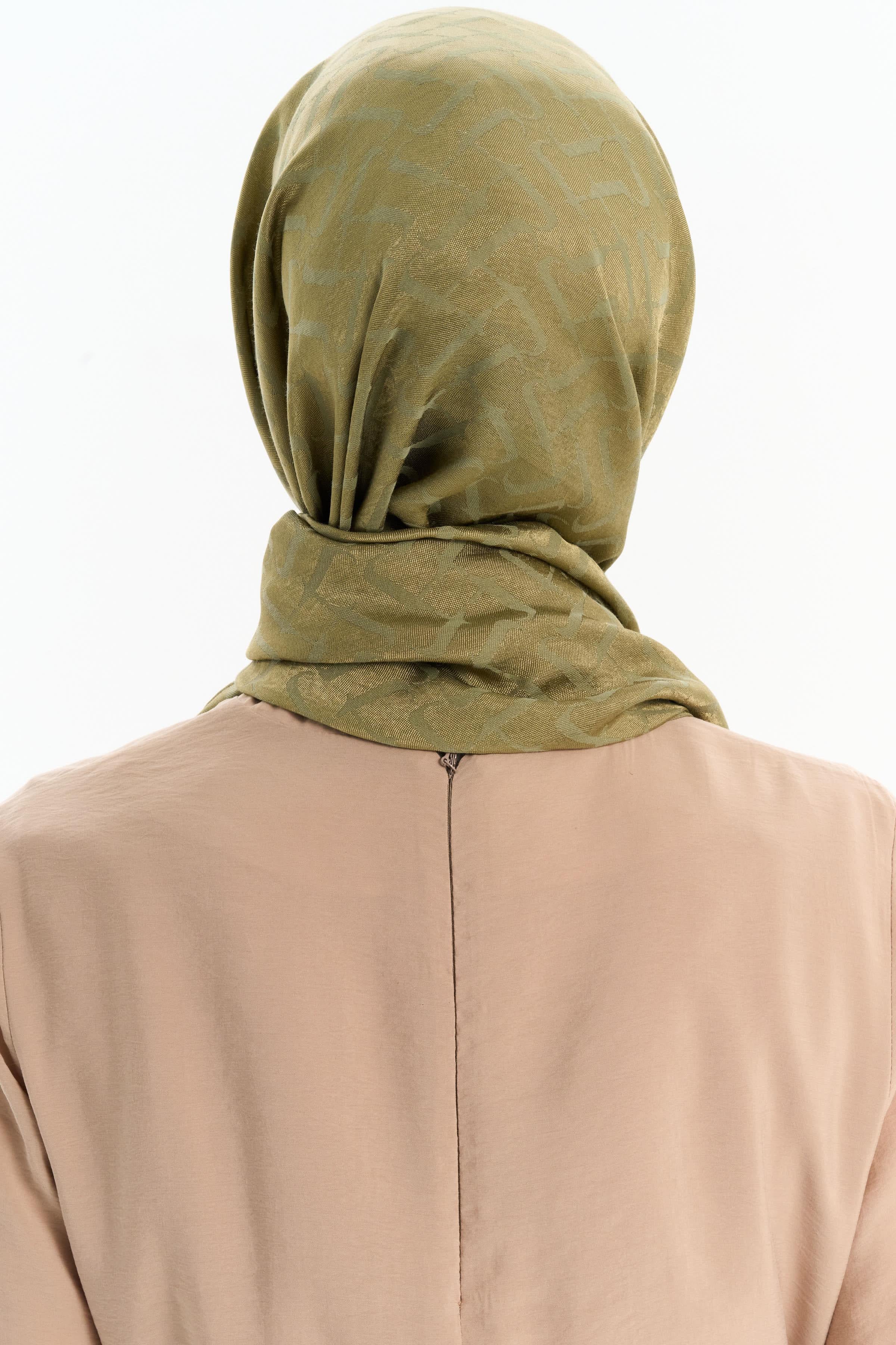 Natural T Desen Şal - Yeşil TUGBA