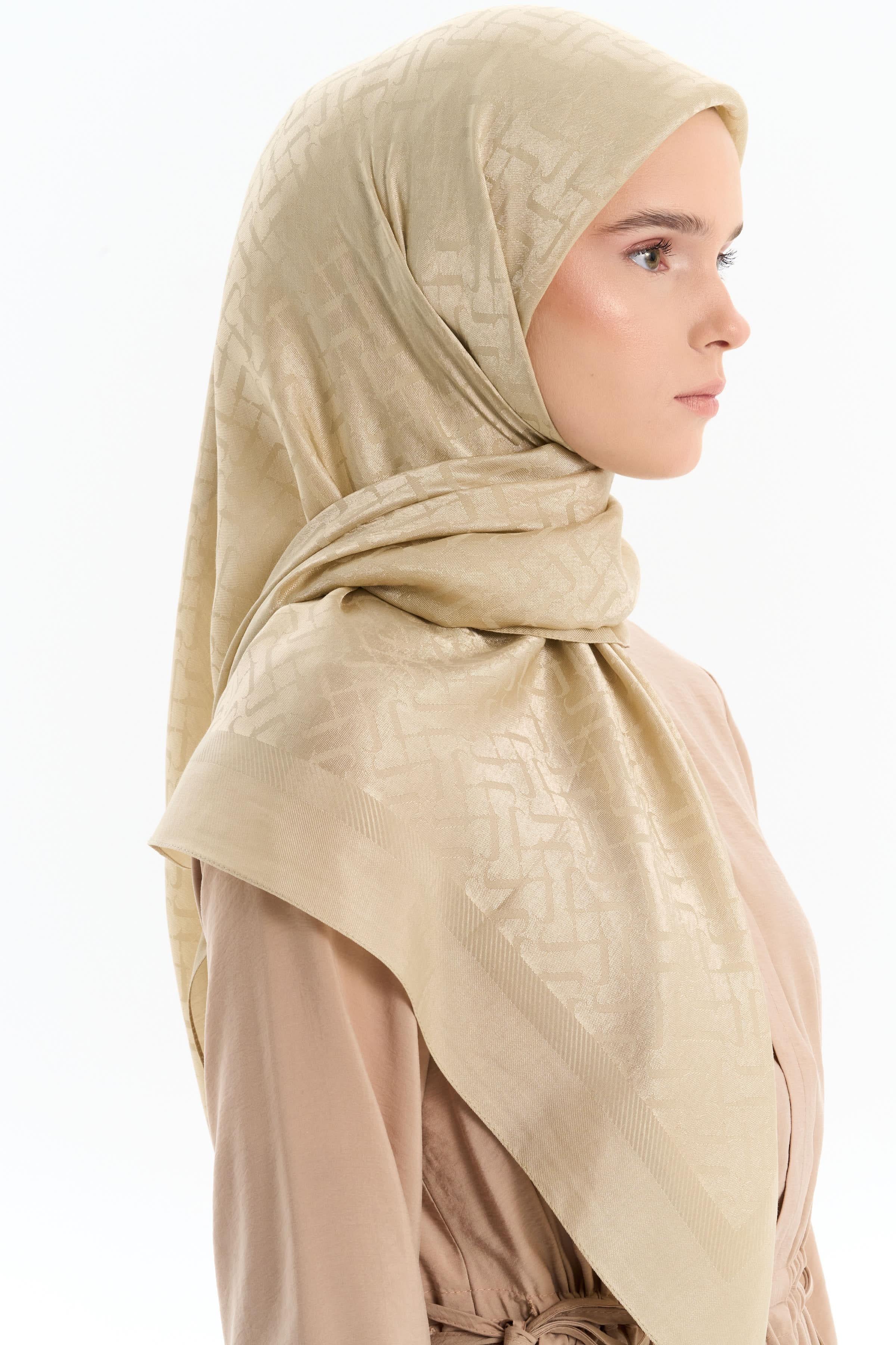 Natural T Logolu Eşarp - Asit TUGBA