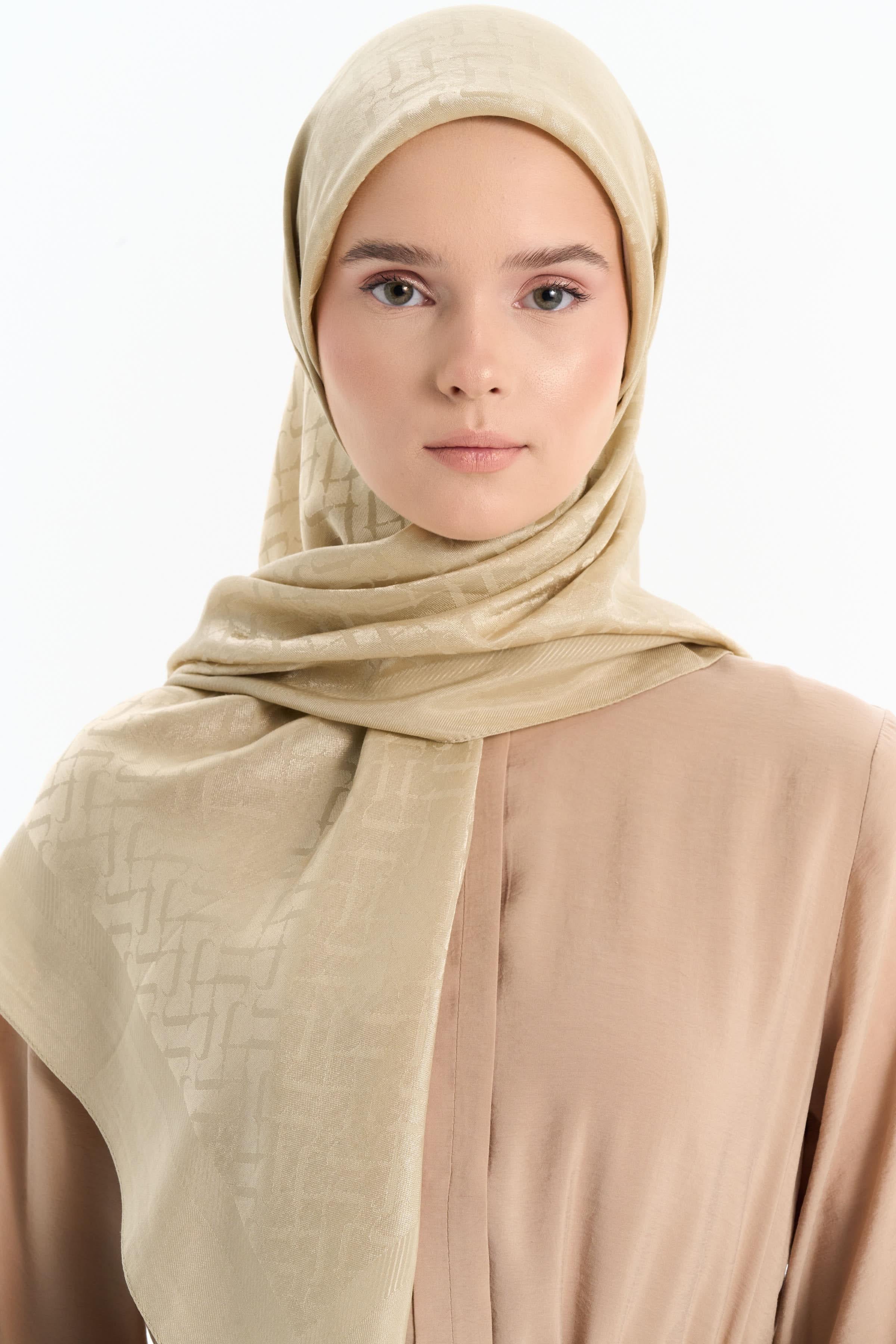 Natural T Logolu Eşarp - Asit TUGBA