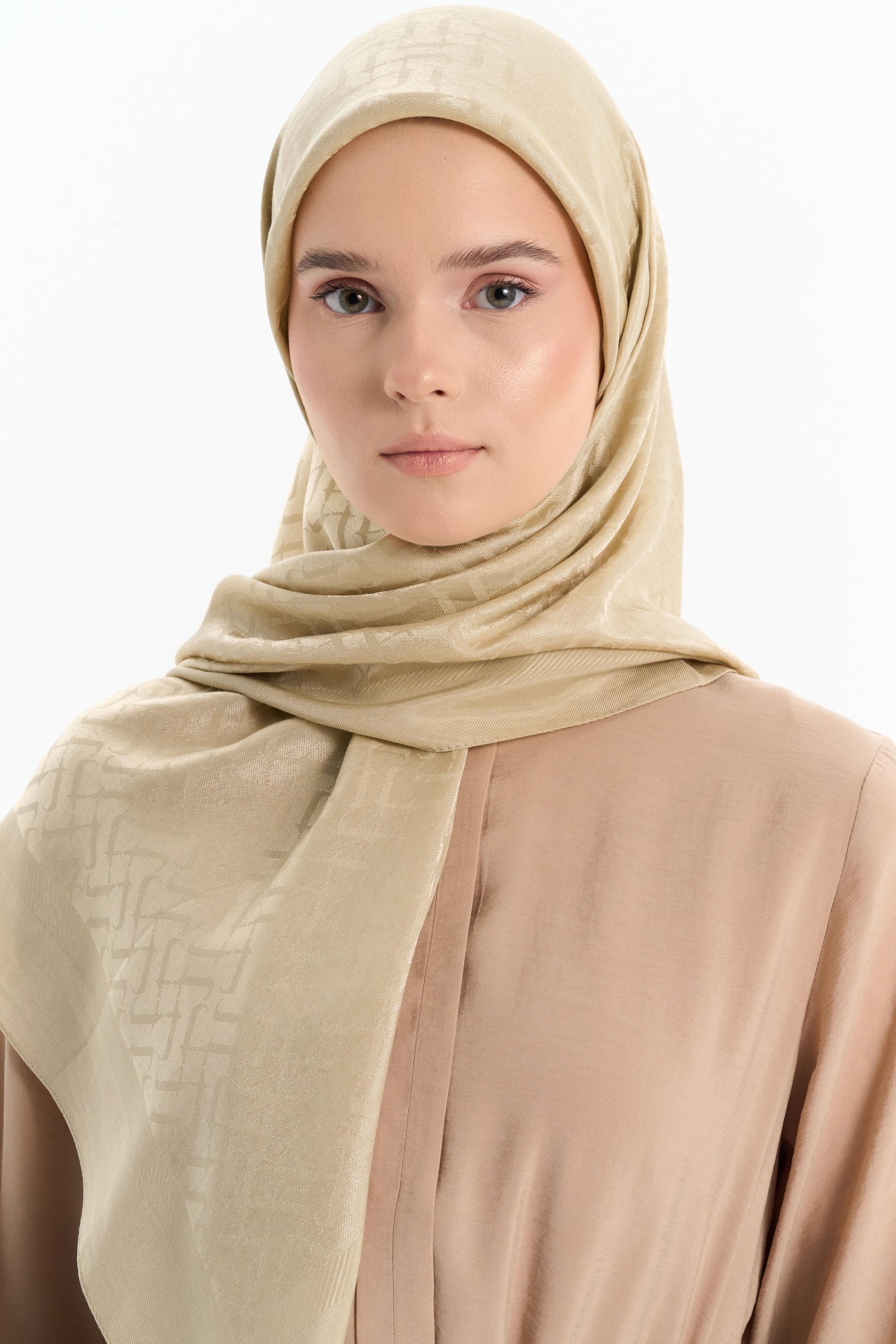 Natural T Logolu Eşarp - Asit TUGBA