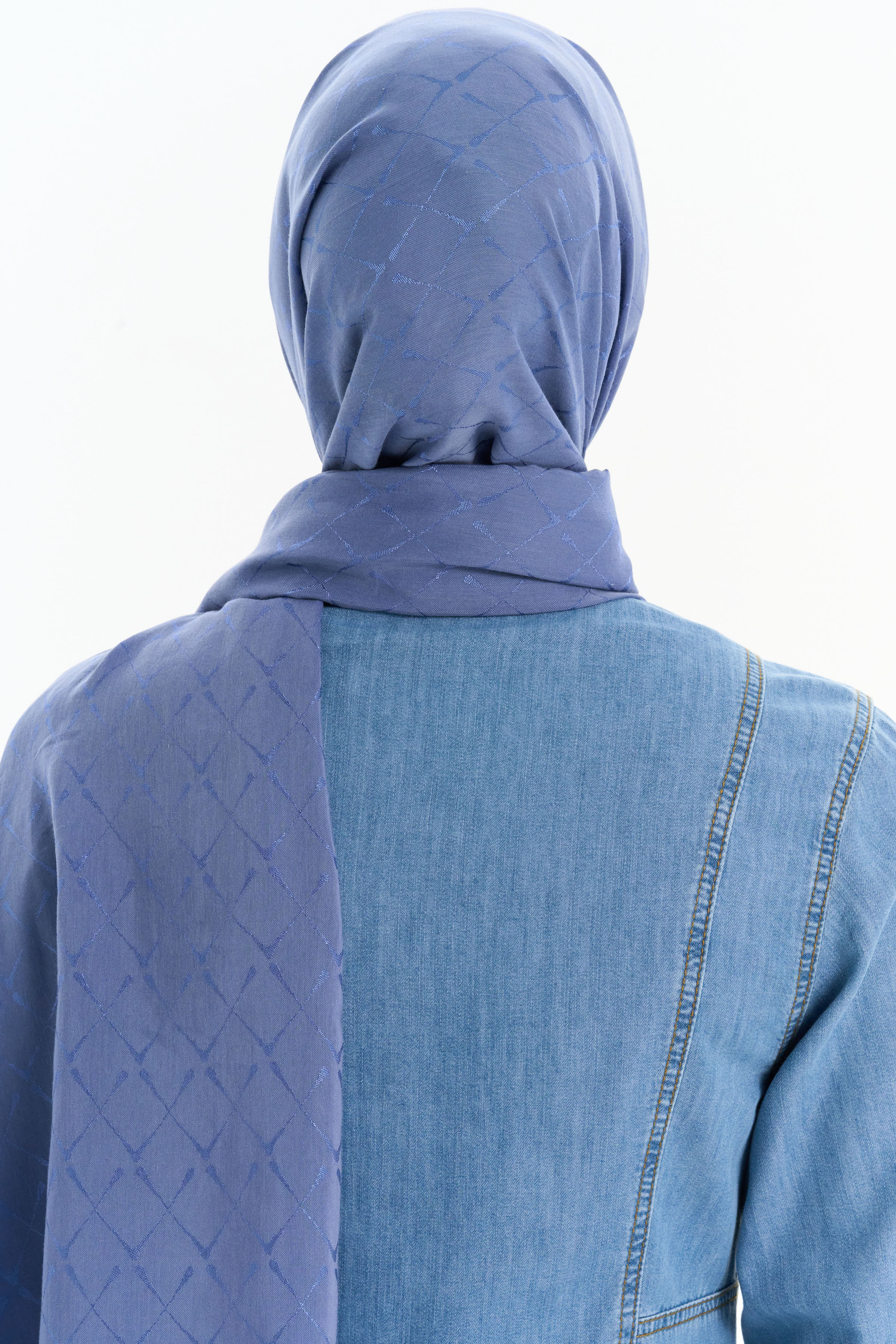 Natural T Logolu Eşarp - İndigo TUGBA