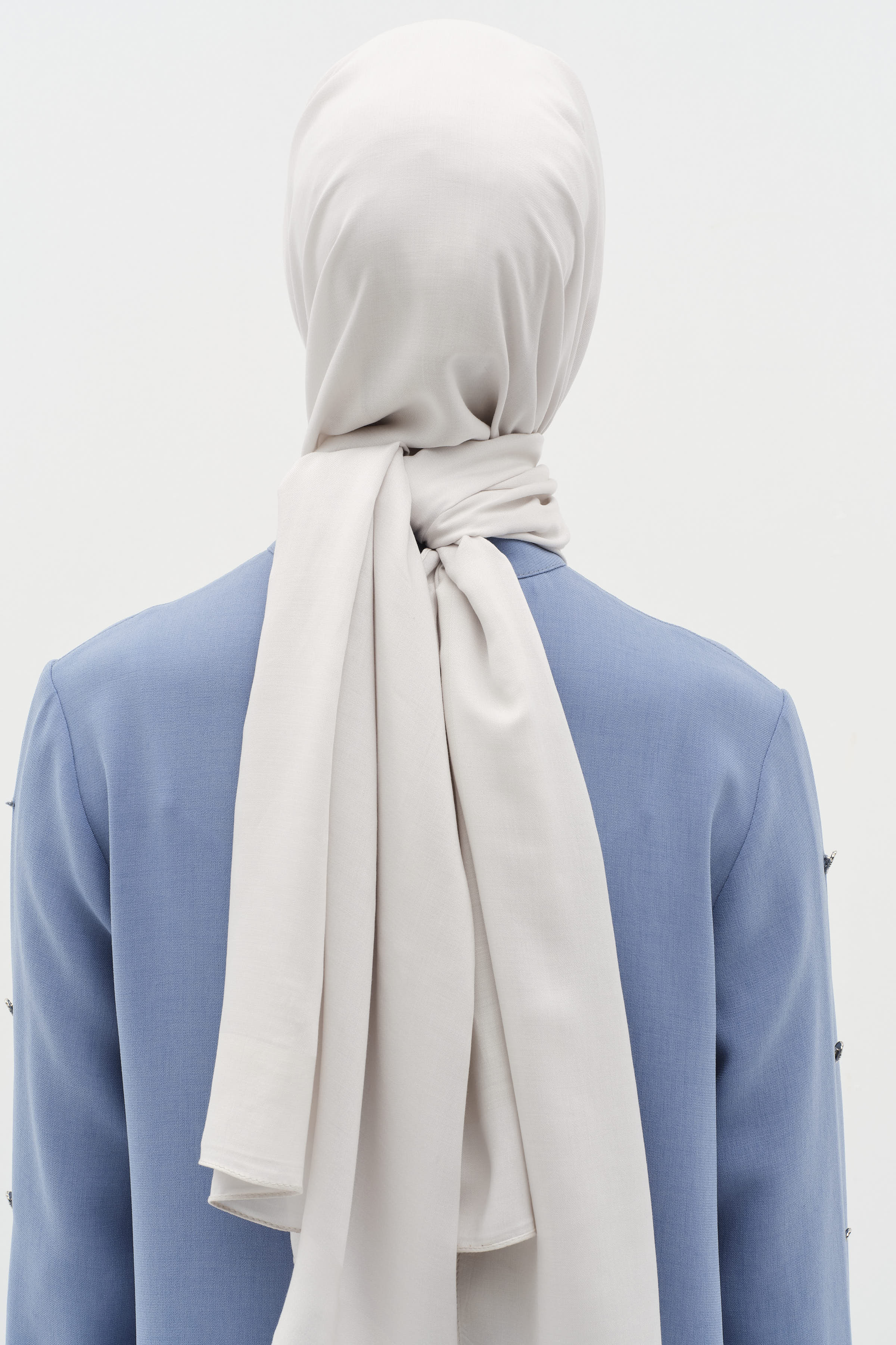 Natural Ton Sür Ton Kenarlı Şal - Gri TUĞBA