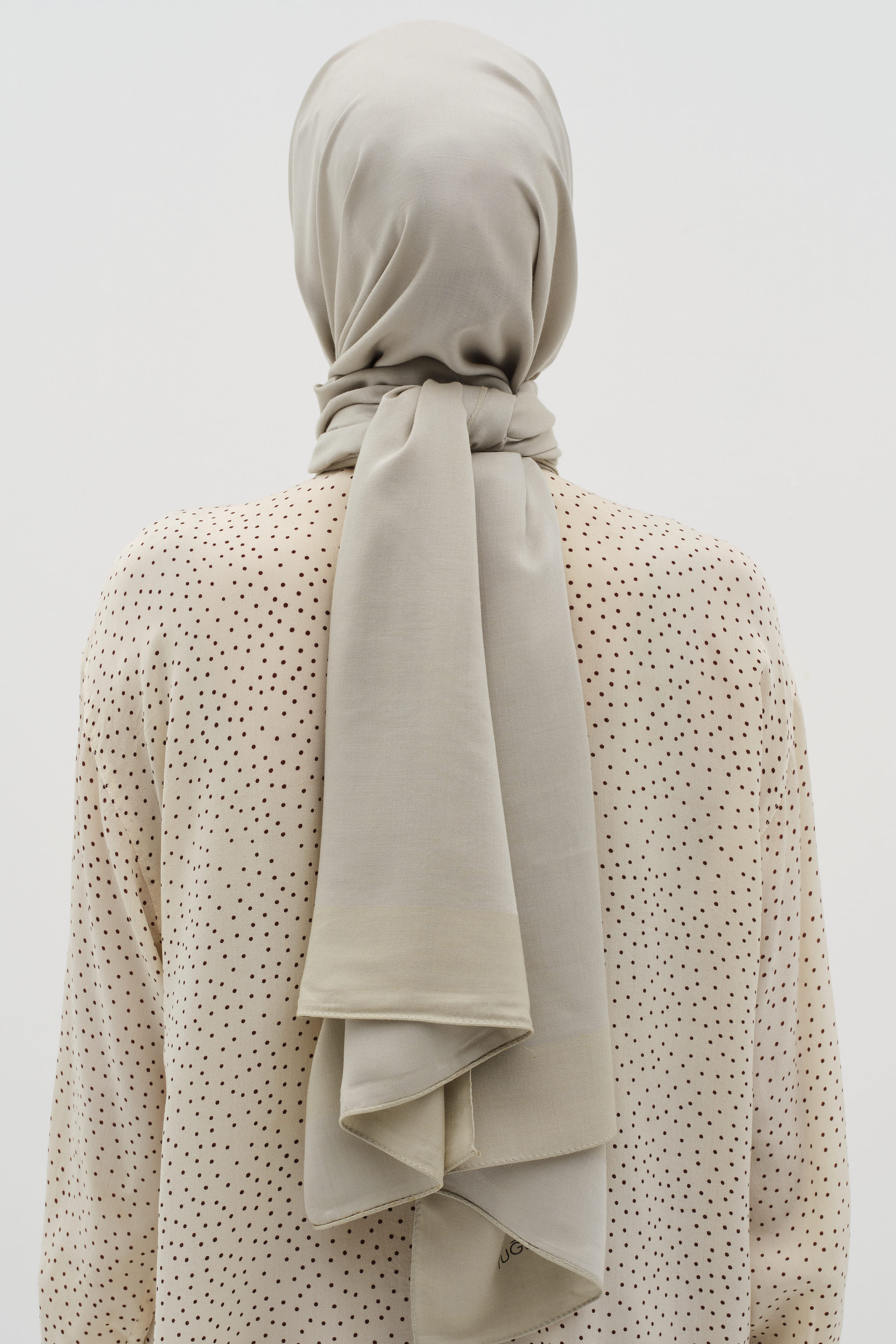 Natural Ton Sür Ton Kenarlı Şal - Haki TUĞBA