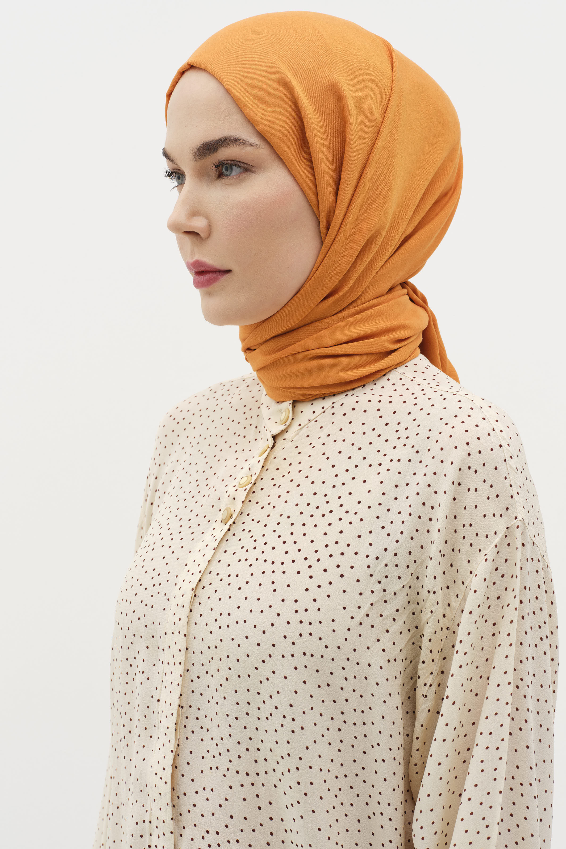 Natural Ton Sür Ton Kenarlı Şal - Taba TUĞBA