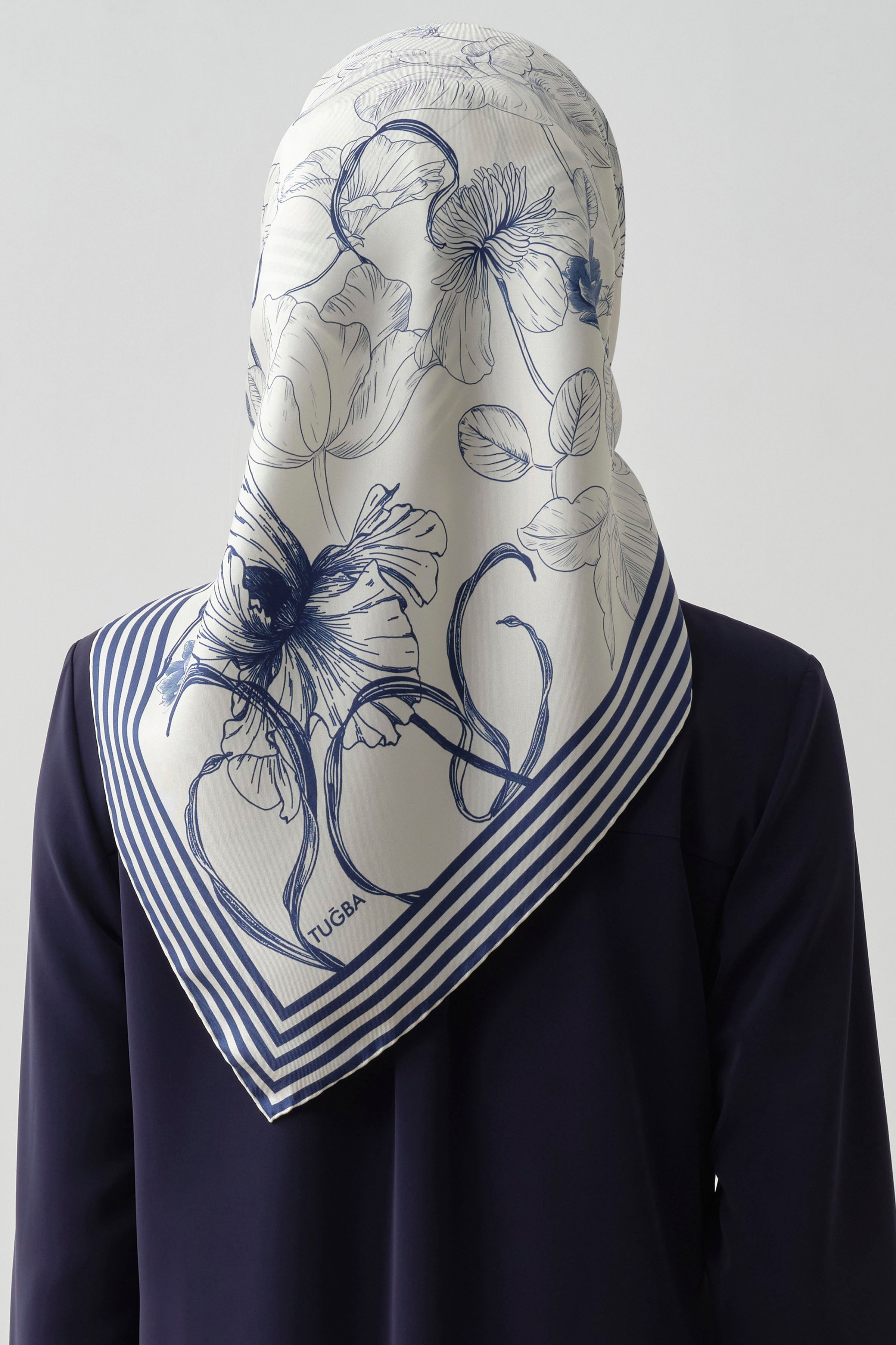 Nazenin Twill İpek Eşarp - Ekru TUGBA