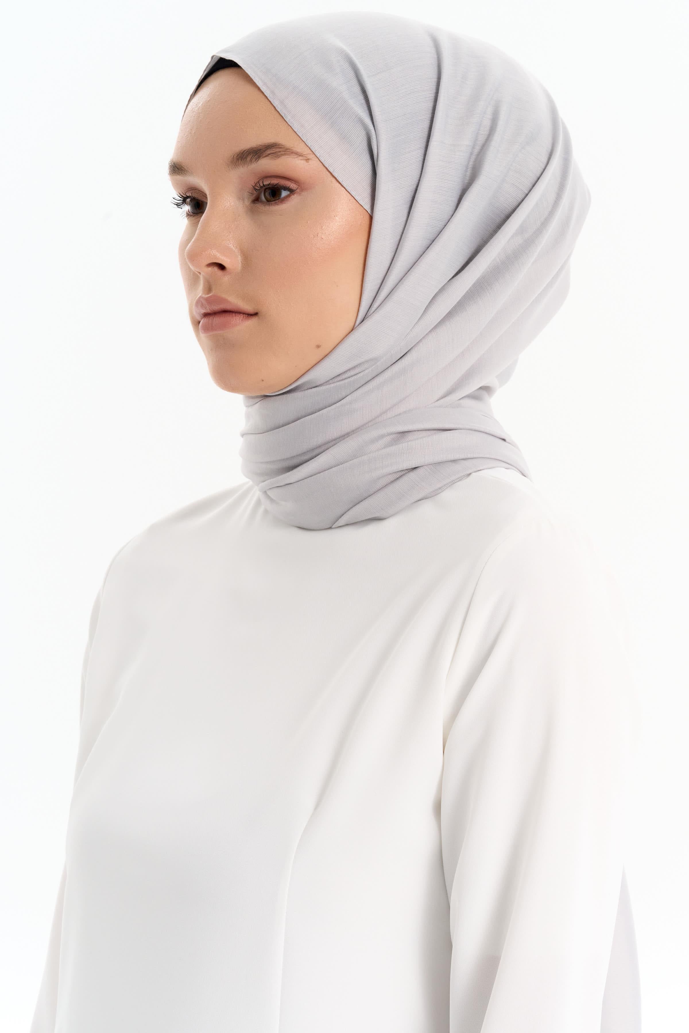 Düz Renk Viskon Şal - Gri TUGBA