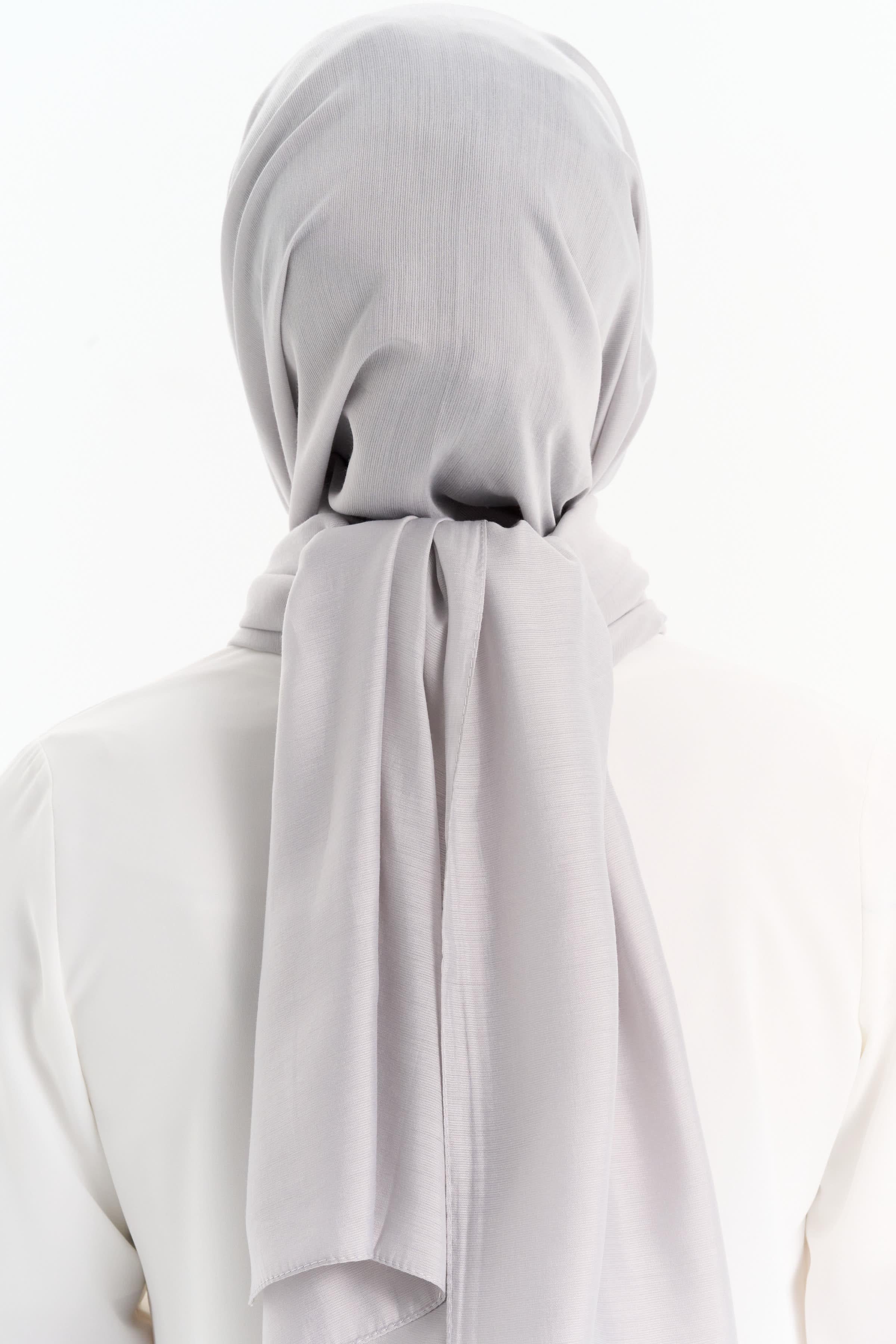 Düz Renk Viskon Şal - Gri TUGBA