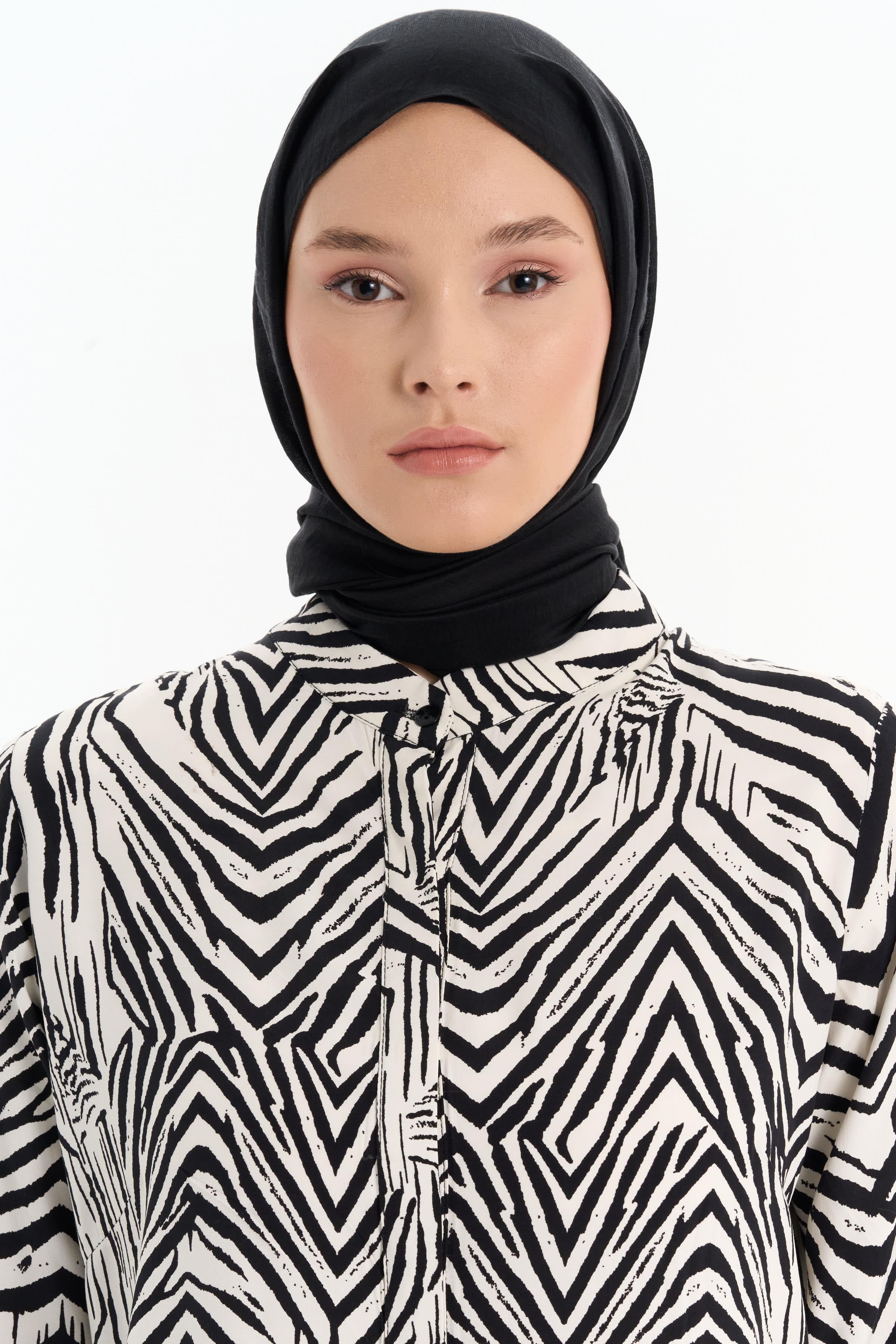 Düz Renk Viskon Şal - Siyah TUGBA