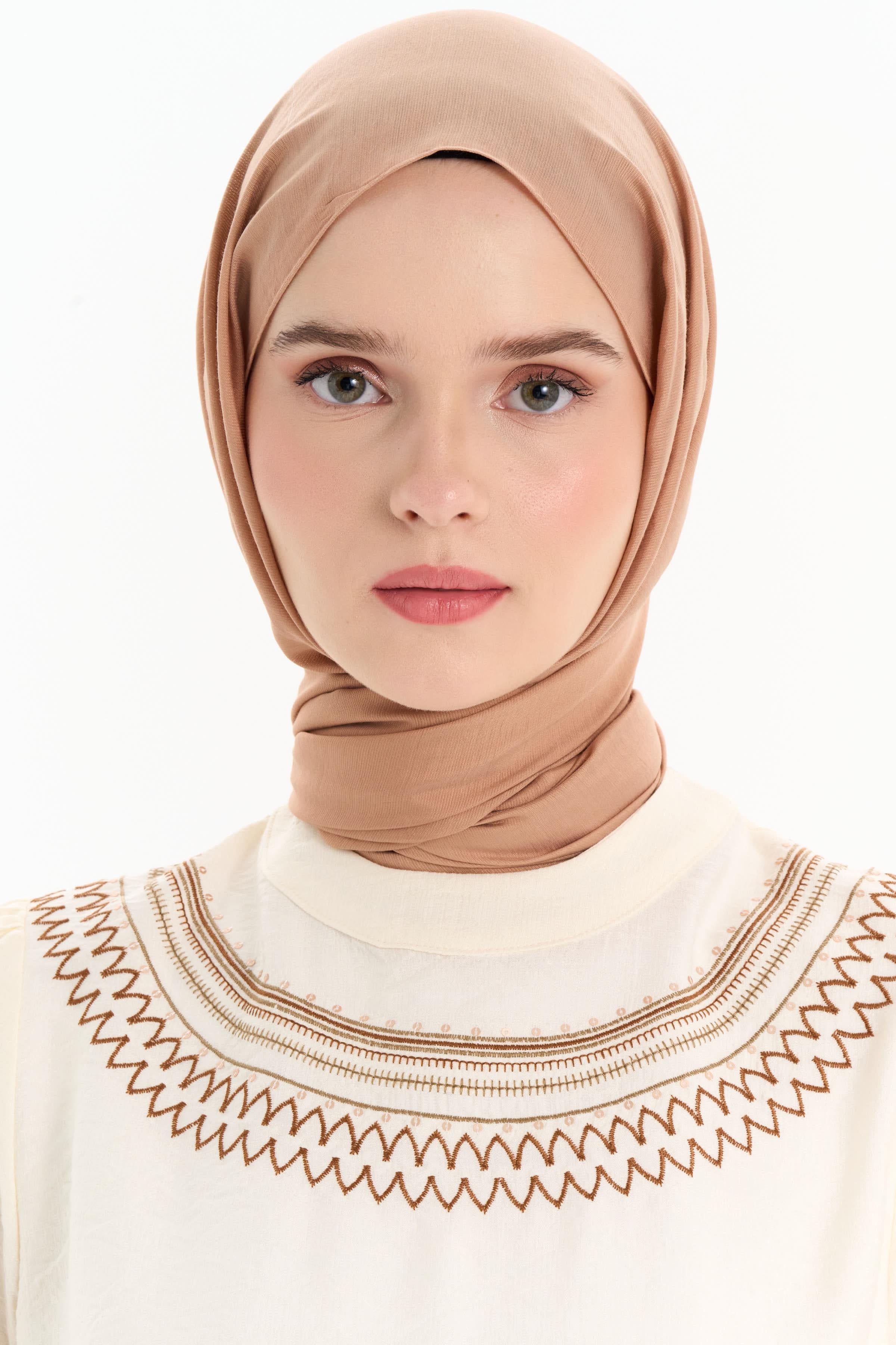 Düz Renk Viskon Şal - Taba TUGBA