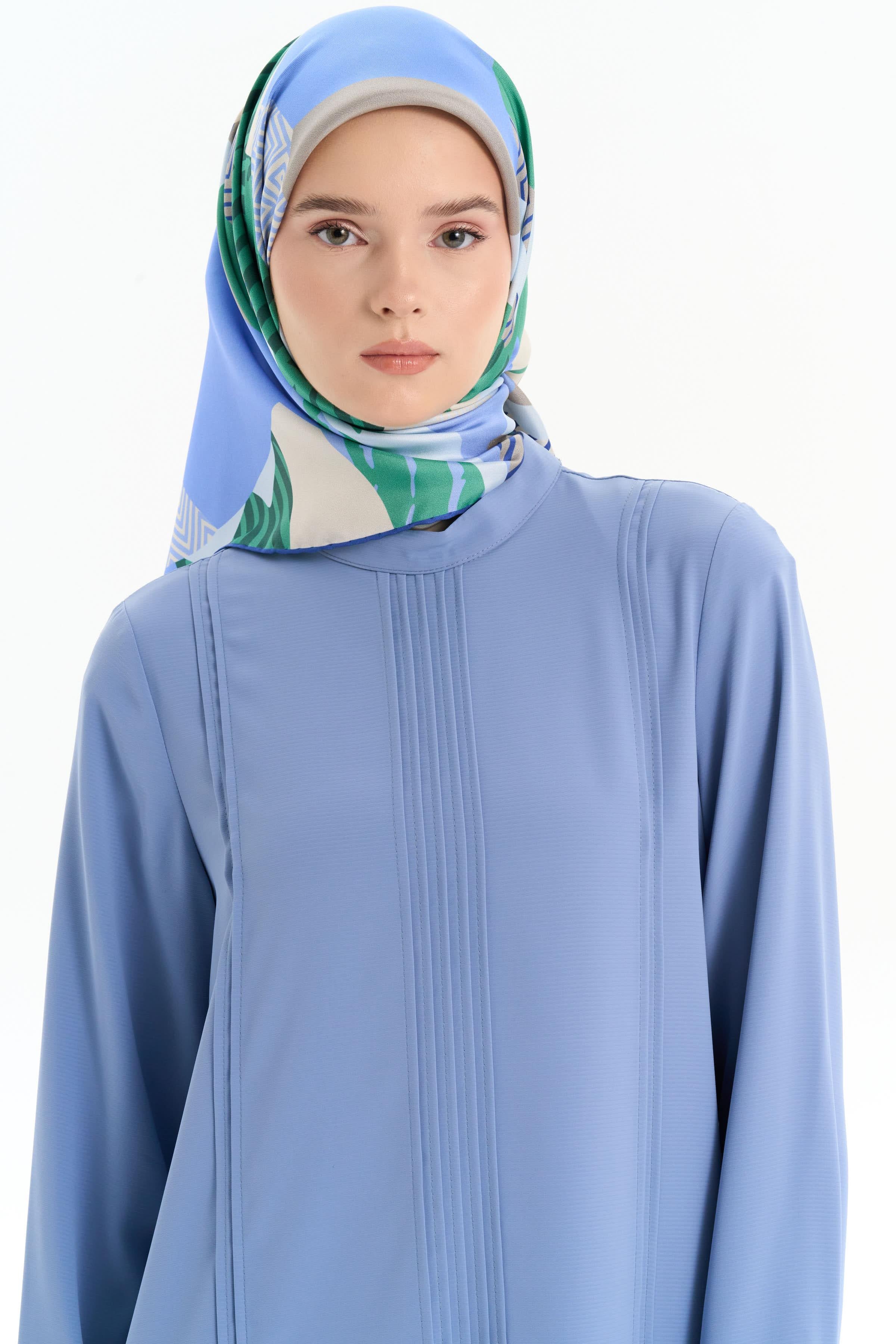 Nervür Detaylı Tunik - Mavi TUGBA