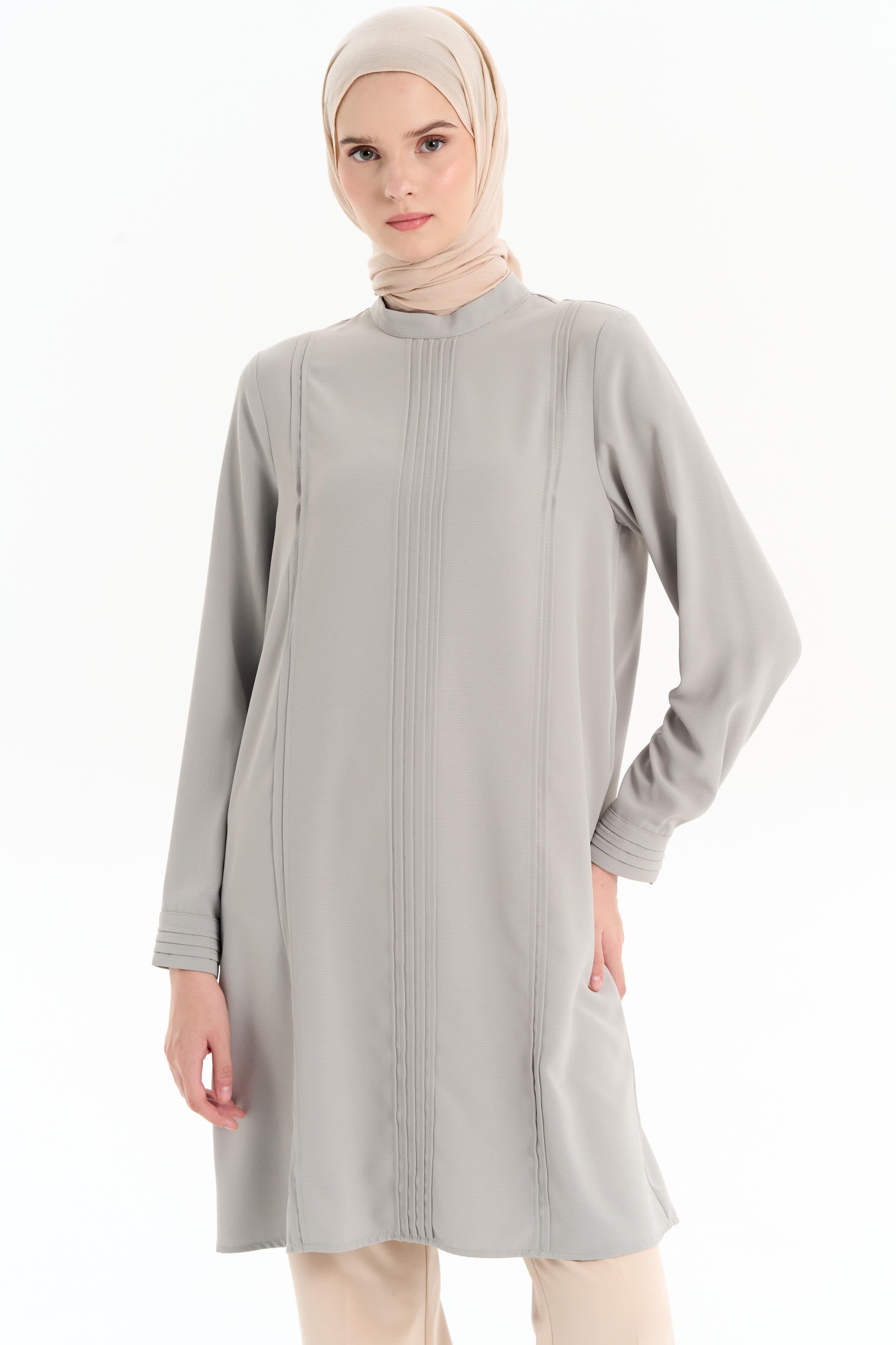 Nervür Detaylı Tunik - Olive TUGBA