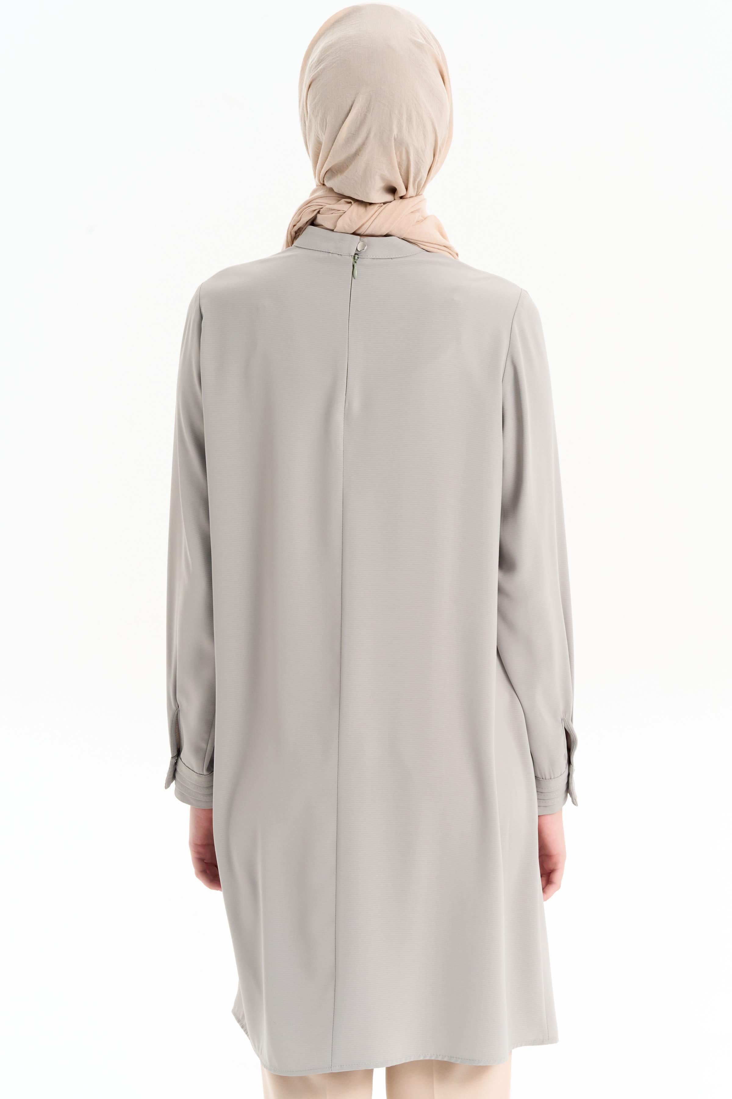 Nervür Detaylı Tunik - Olive TUGBA