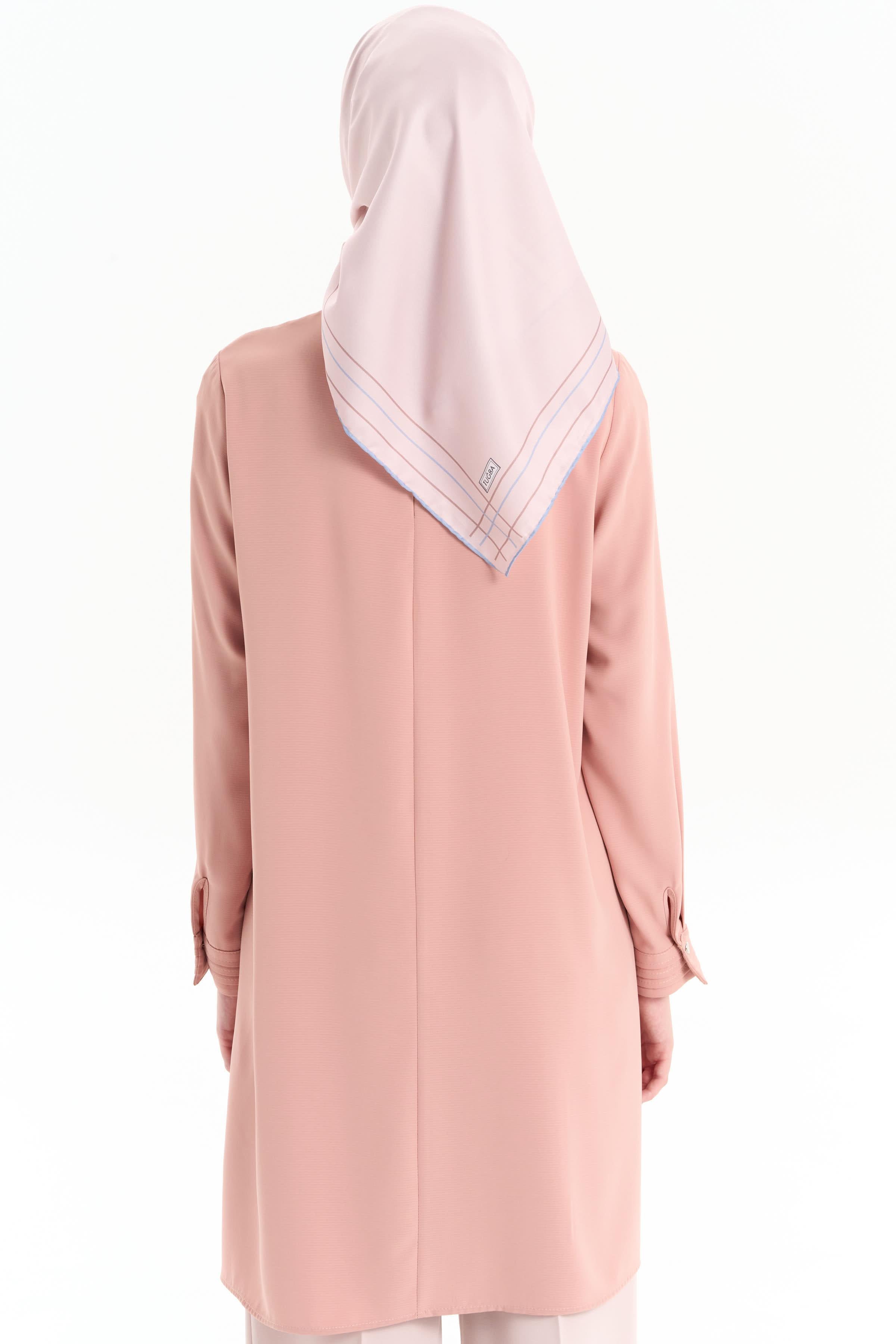 Nervür Detaylı Tunik - Pudra TUGBA