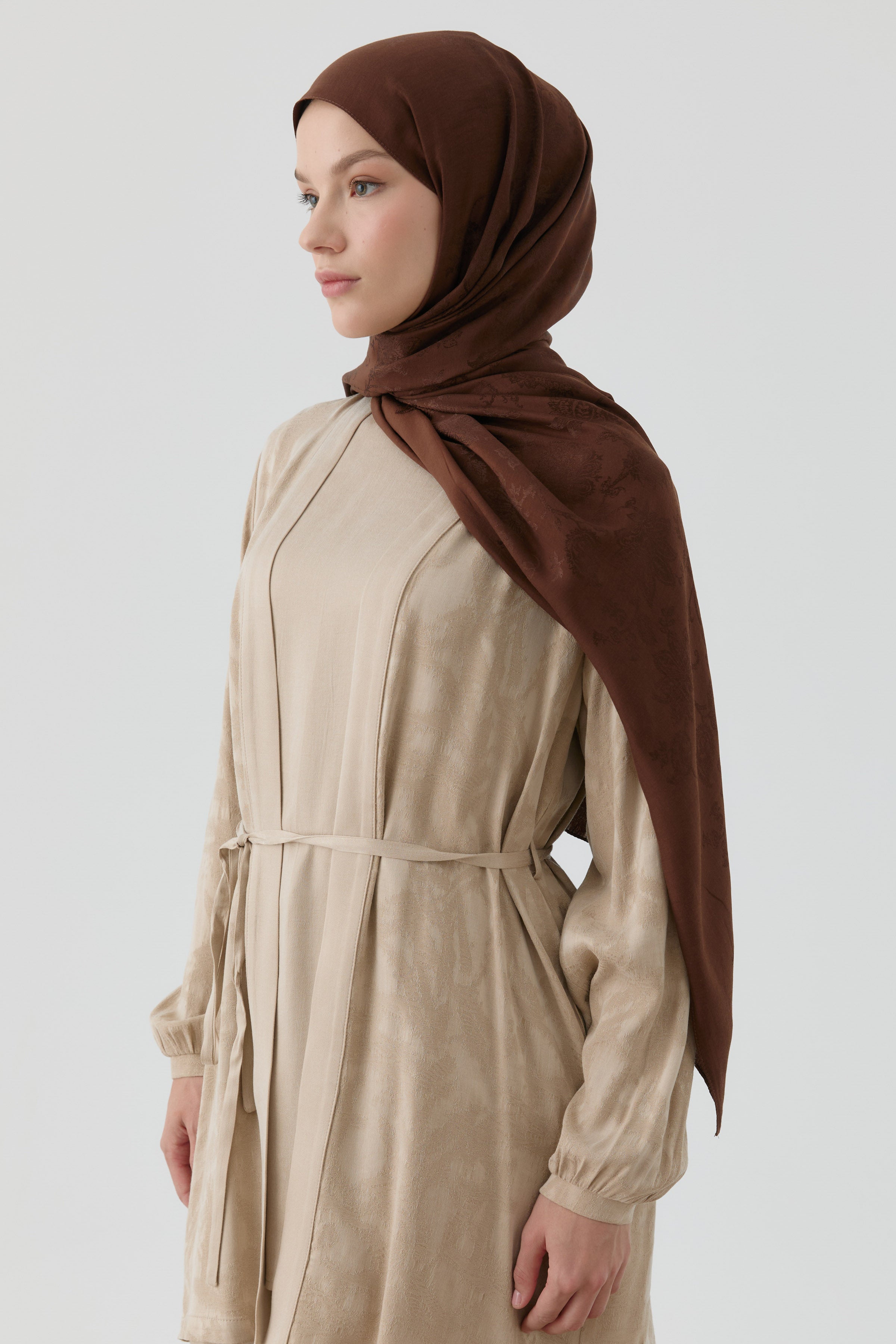 Nevgül Jakar Naturel Şal - Acı Kahve TUGBA