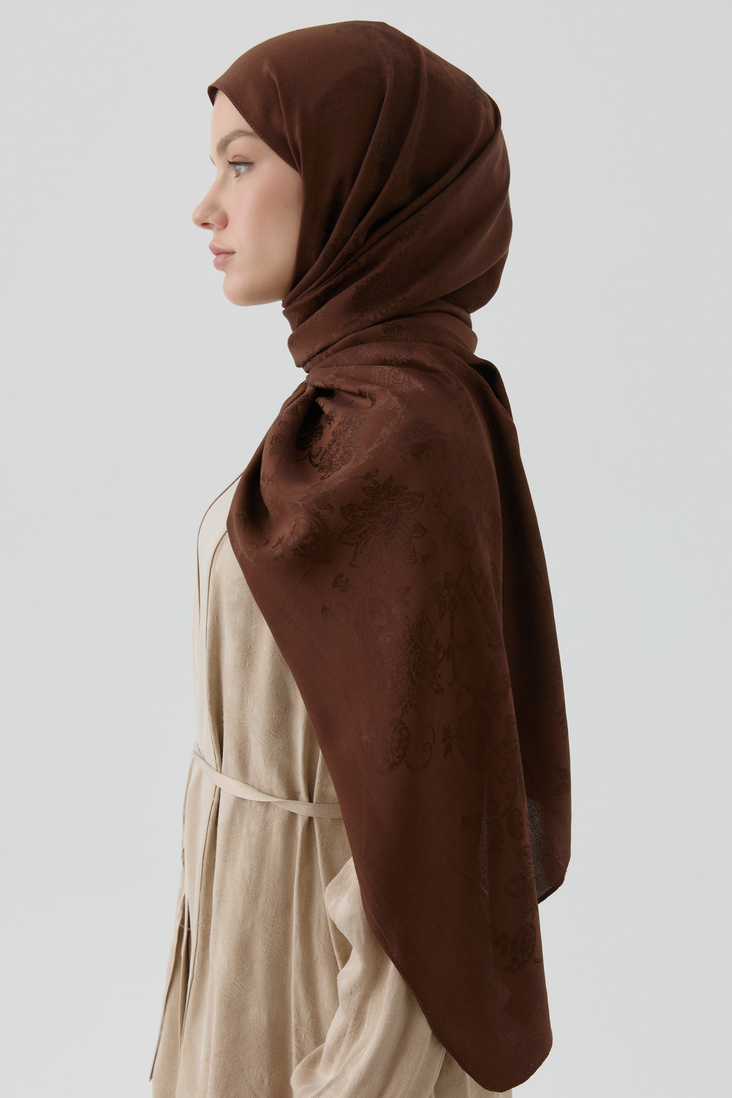 Nevgül Jakar Naturel Şal - Acı Kahve TUGBA