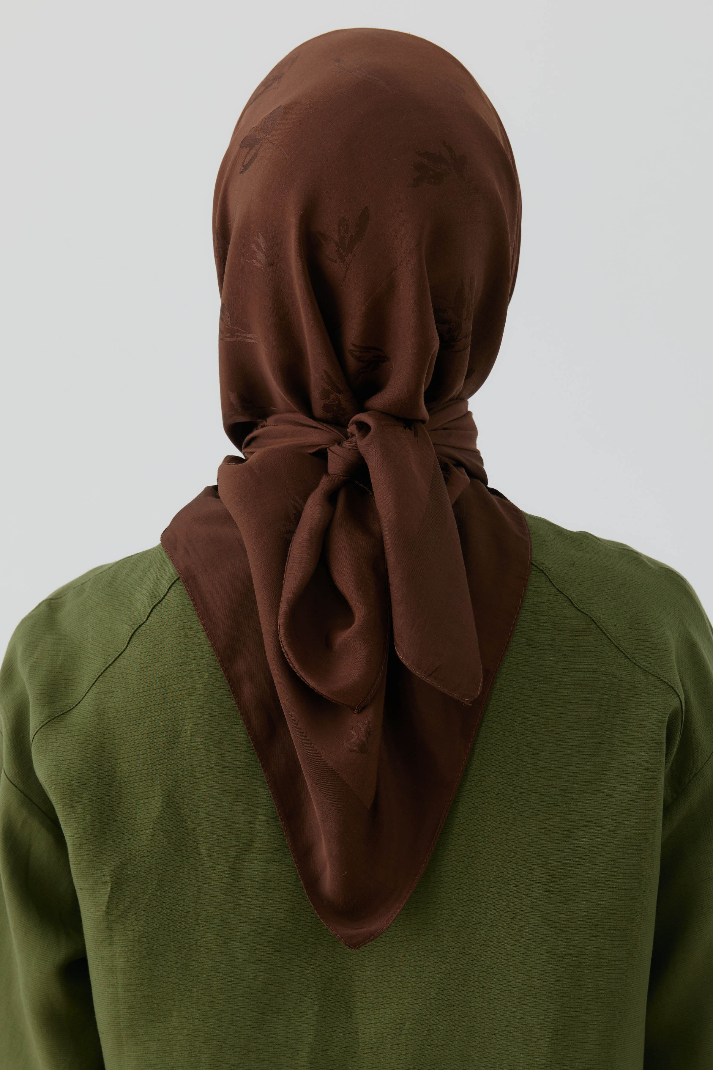 Buket Jakar Naturel Eşarp - Acı Kahve TUGBA