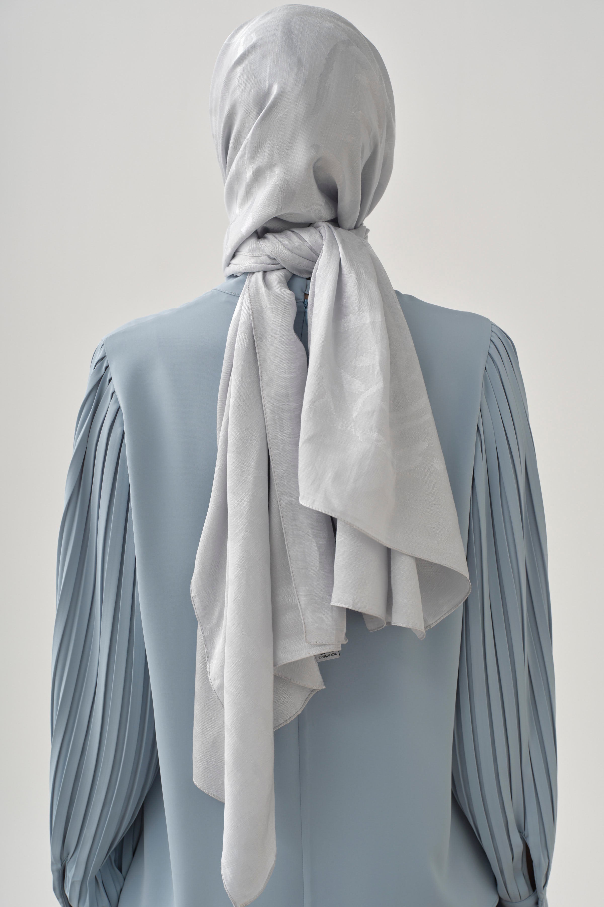 Dalgalı Nida Naturel Şal - Gümüş TUGBA