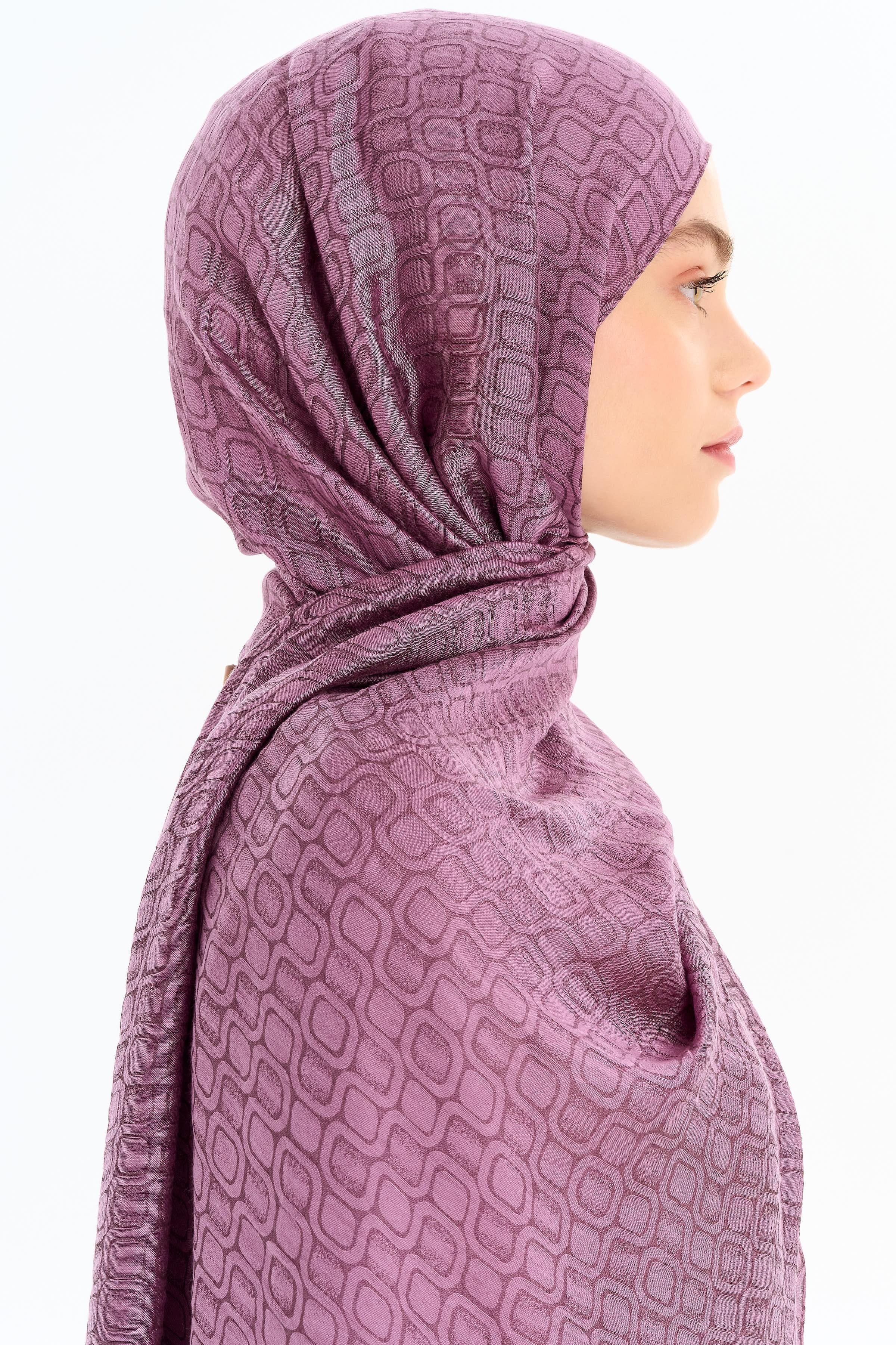 Geometrik Desen Viskon Şal - Gül Kurusu TUGBA