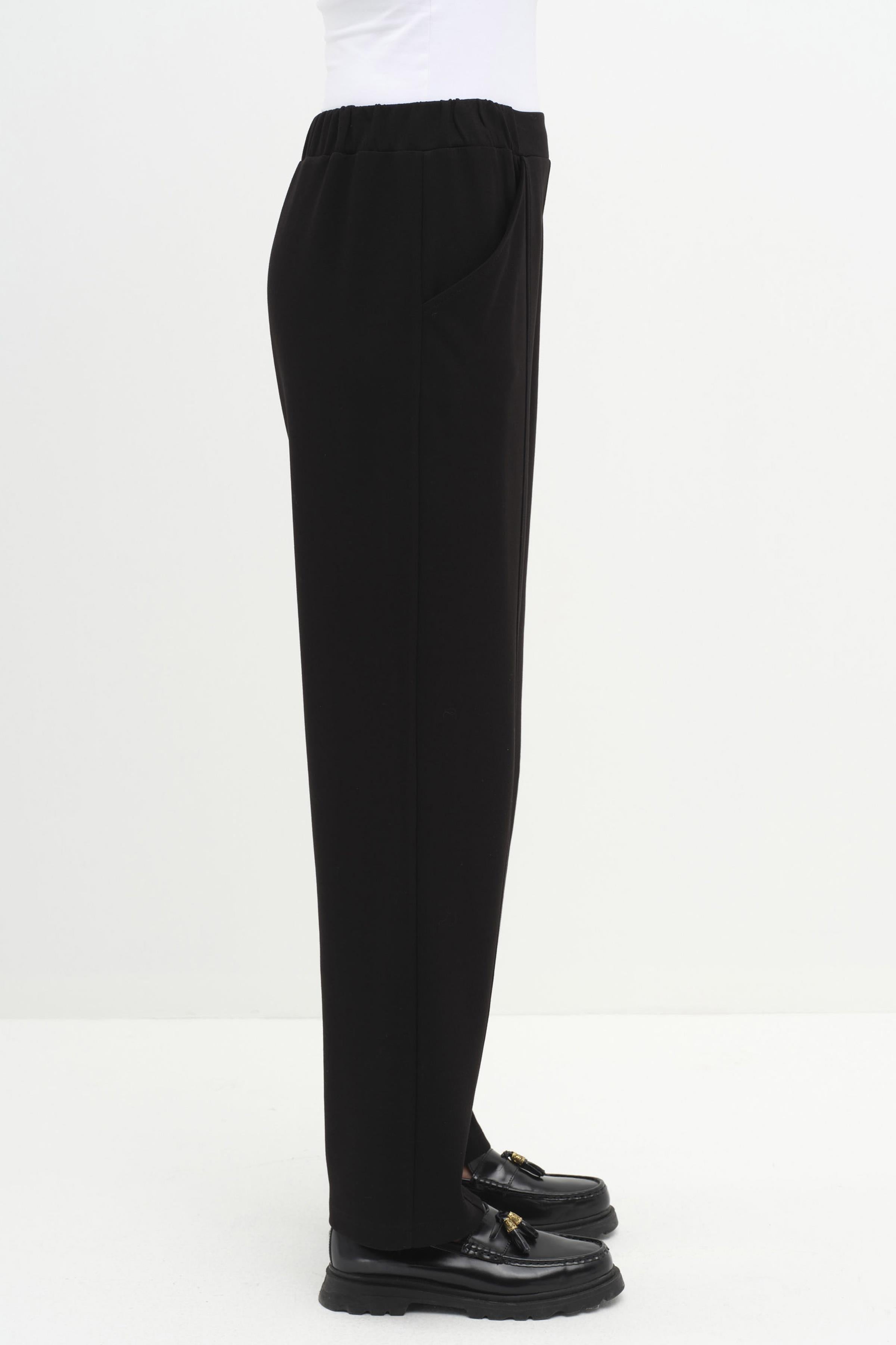 Omuz Detaylı Tunik Pantolon Takım - Siyah TUGBA