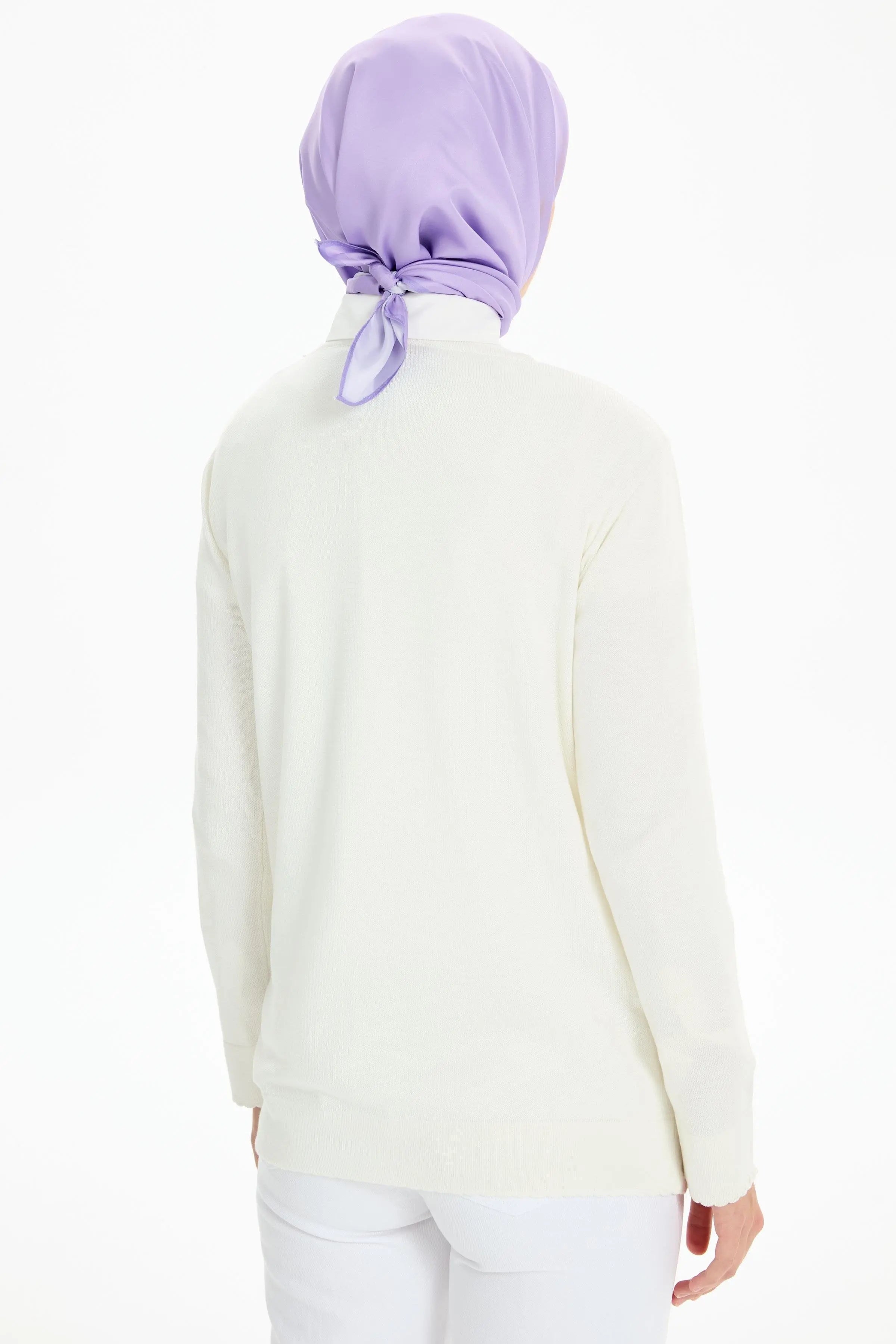 Omuz Düğme Detaylı Rayon Bluz - Ekru TUGBA