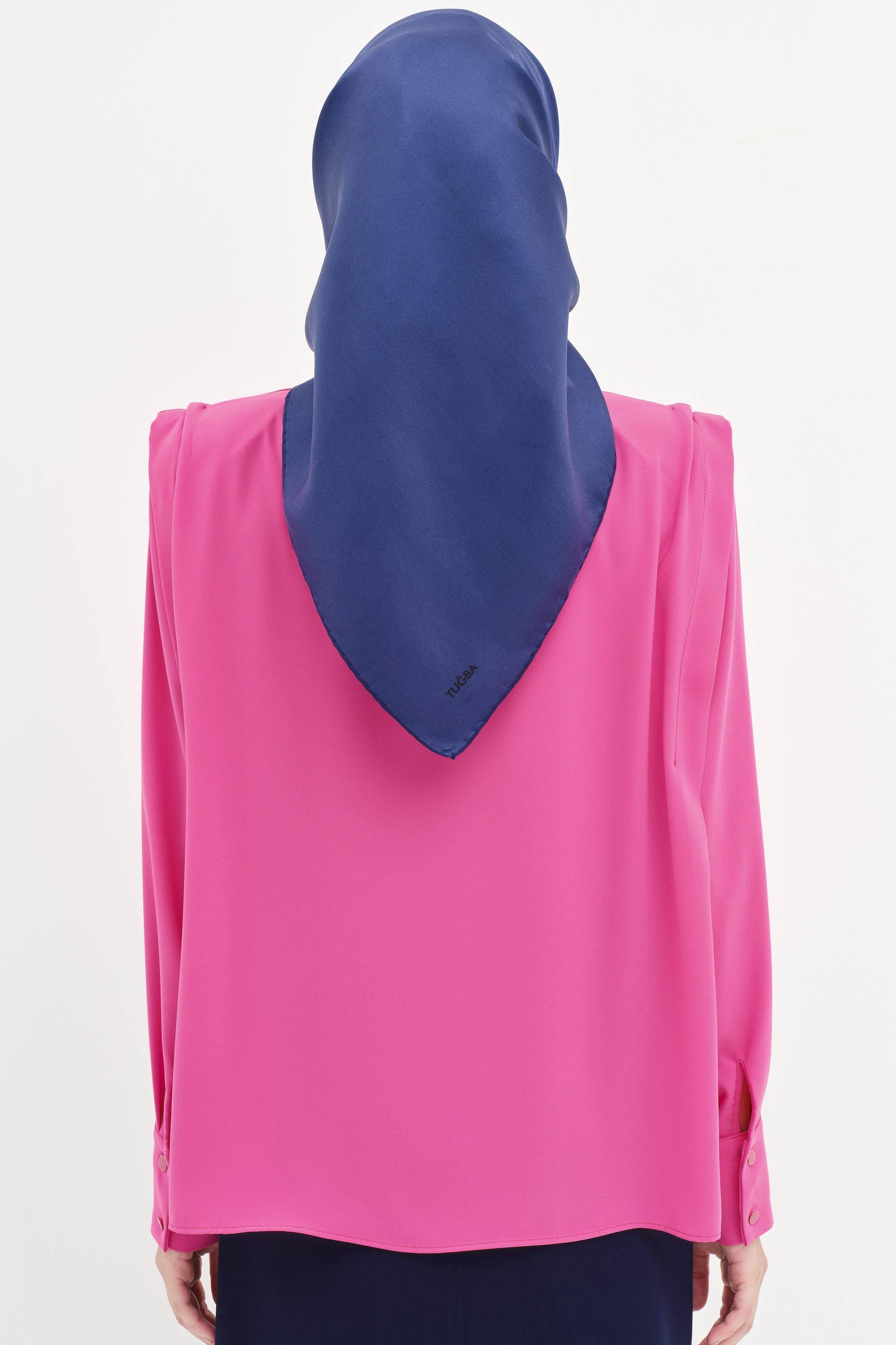 Omuz Pile Detaylı Vatkalı Gömlek - Fuşya TUGBA